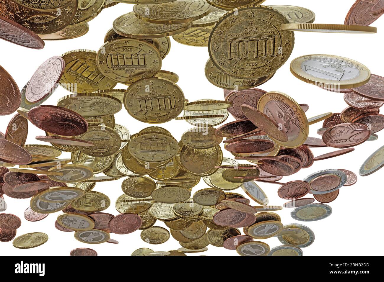 euro coins isolated on white background 3d illustration Stock Photo - Alamy