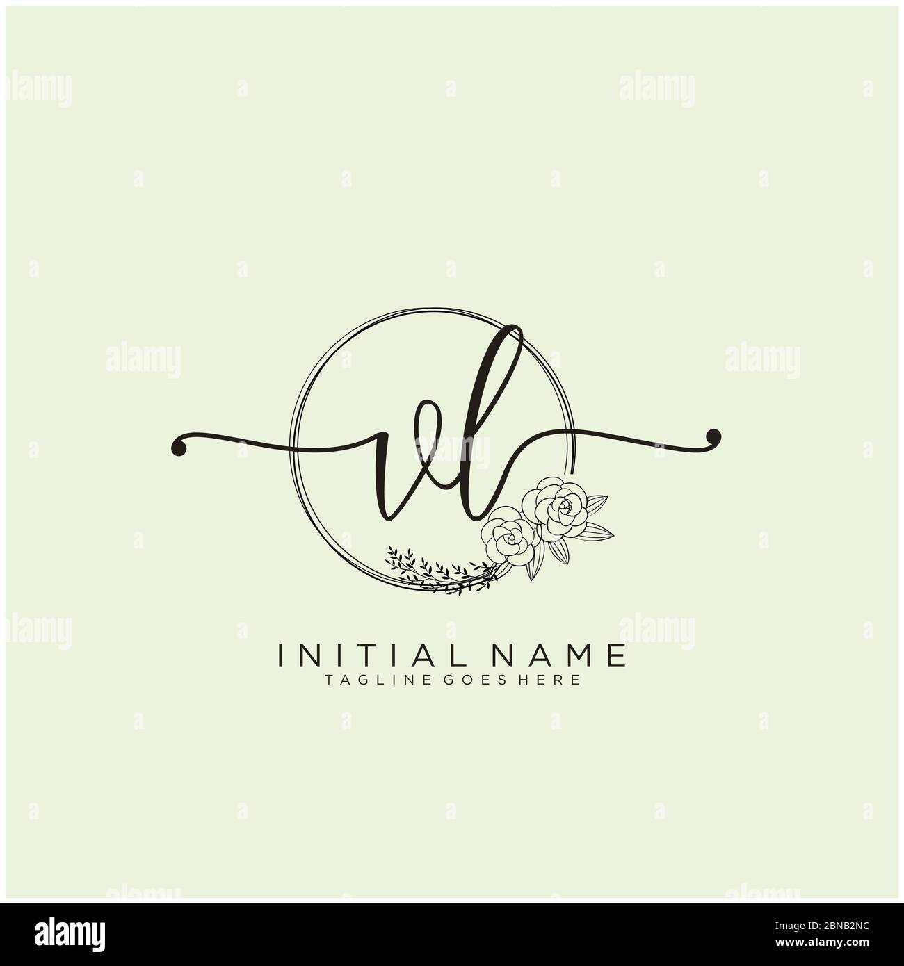 Initial vl beauty monogram and elegant logo design