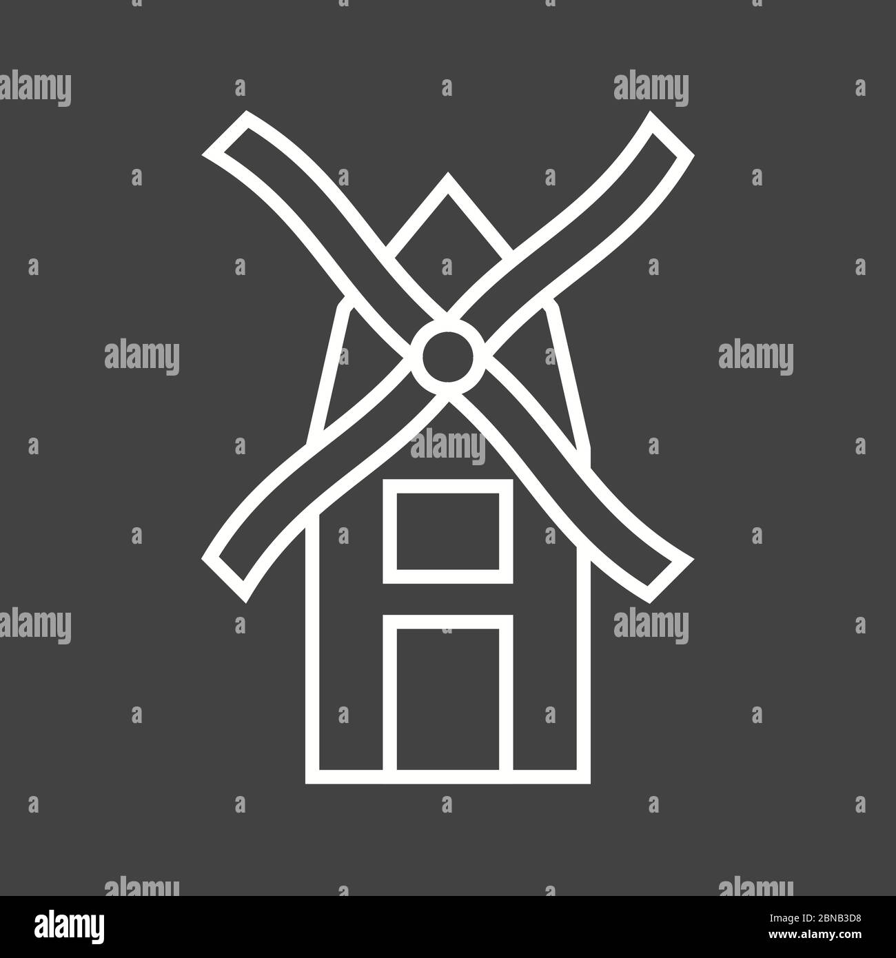 Beautiful Windmill Line Vector Icon Stock Vector Image & Art - Alamy