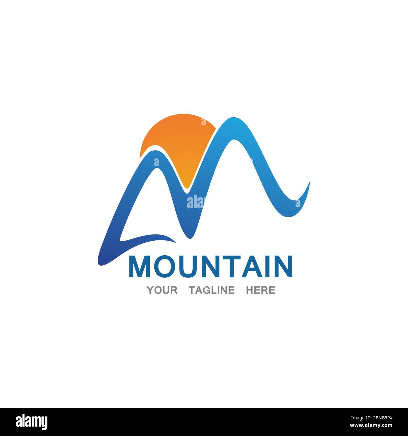 Mountain and sun Logo Business Template Vector Stock Vector