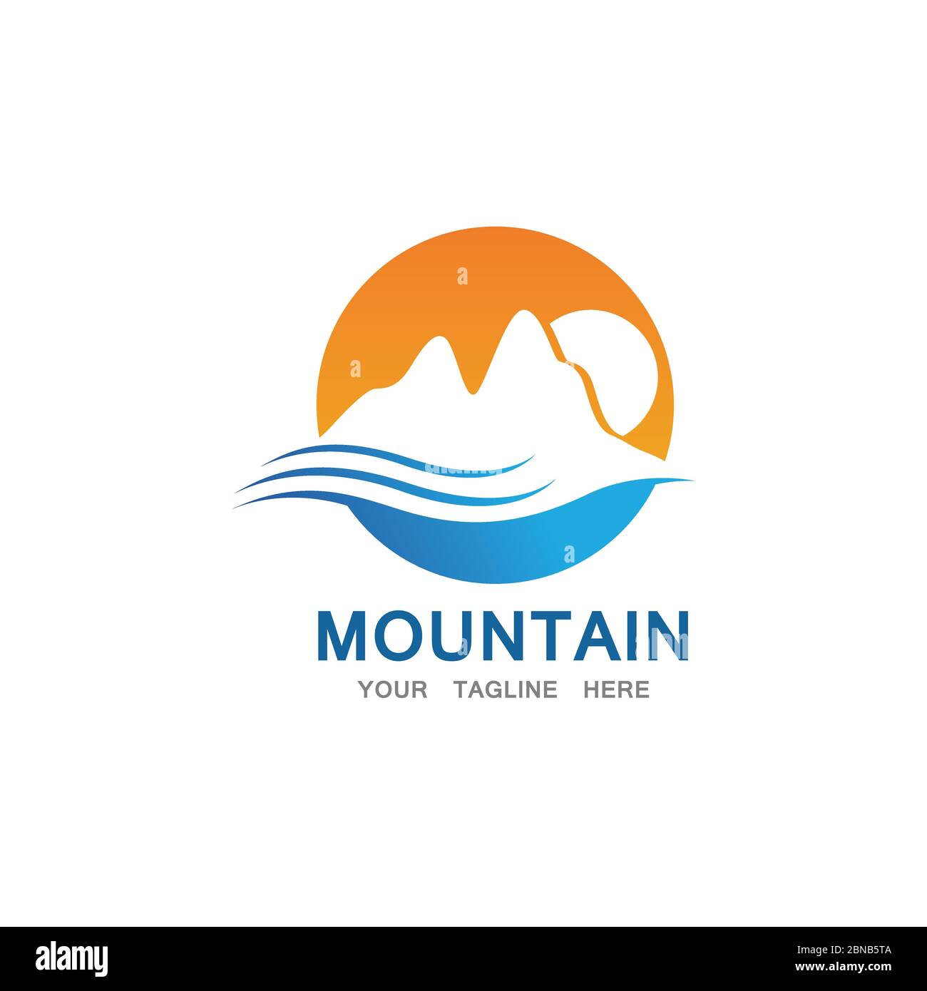 Mountain and sun Logo Business Template Vector Stock Vector