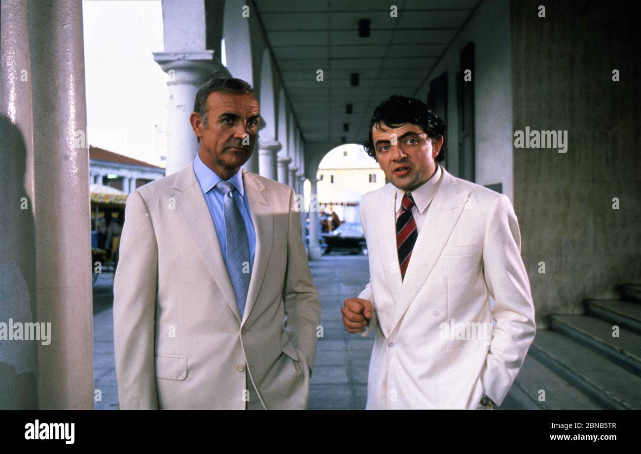 SEAN CONNERY as James Bond 007 and ROWAN ATKINSON in NEVER SAY NEVER ...