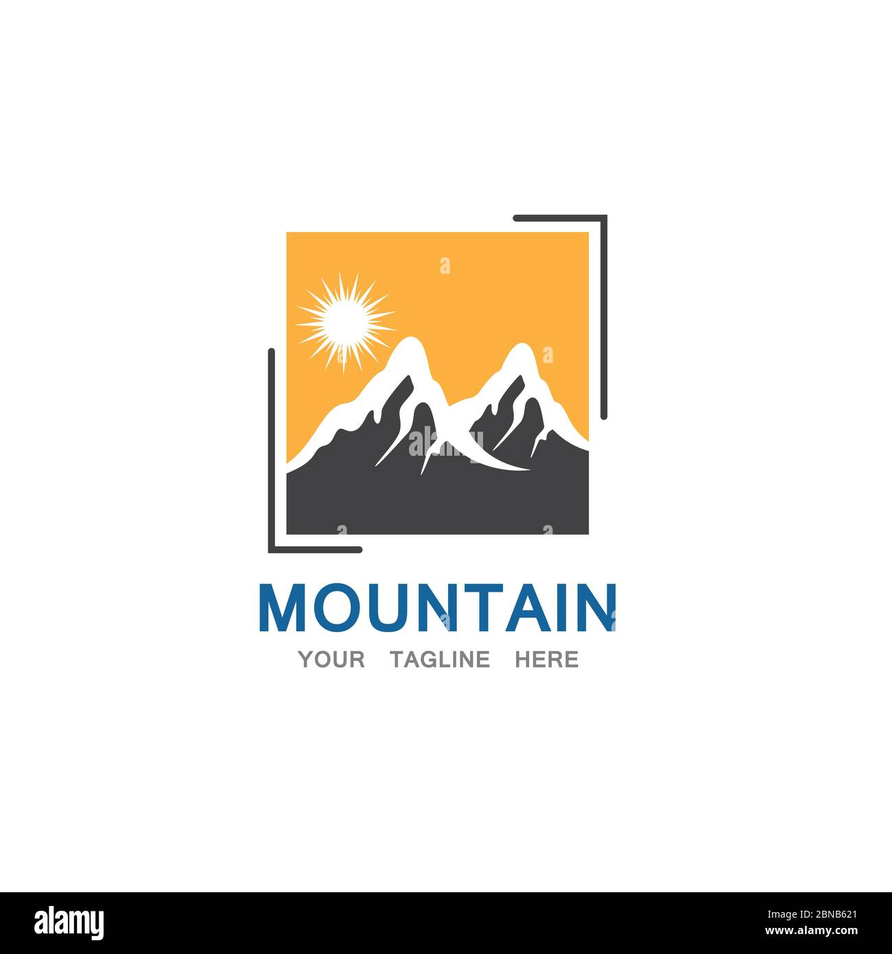 Mountain and sun Logo Business Template Vector Stock Vector
