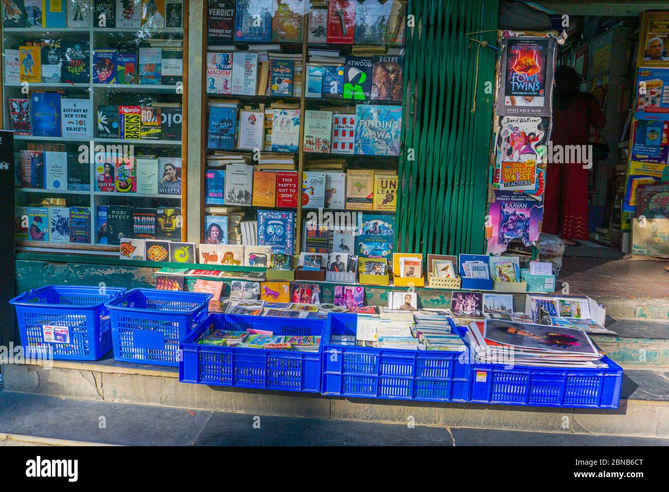Books on display outside a bookstore located in Church Street in