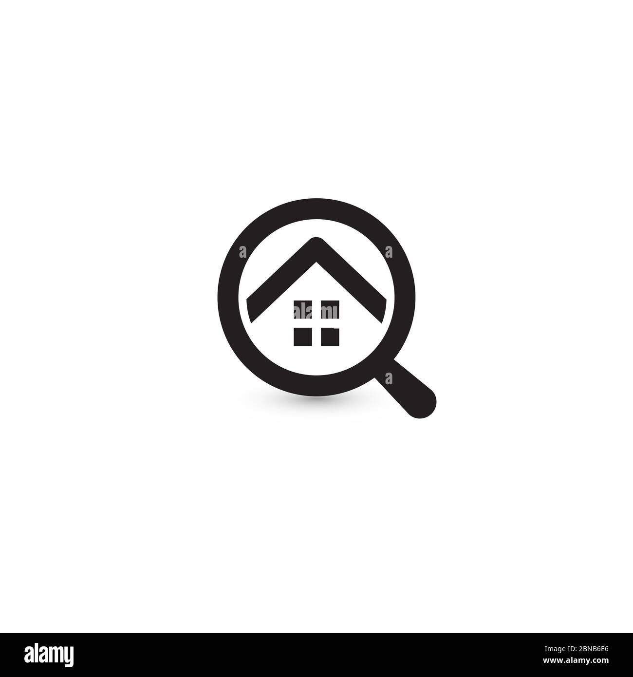 Round shape home rent search app logo. Real estate agency house