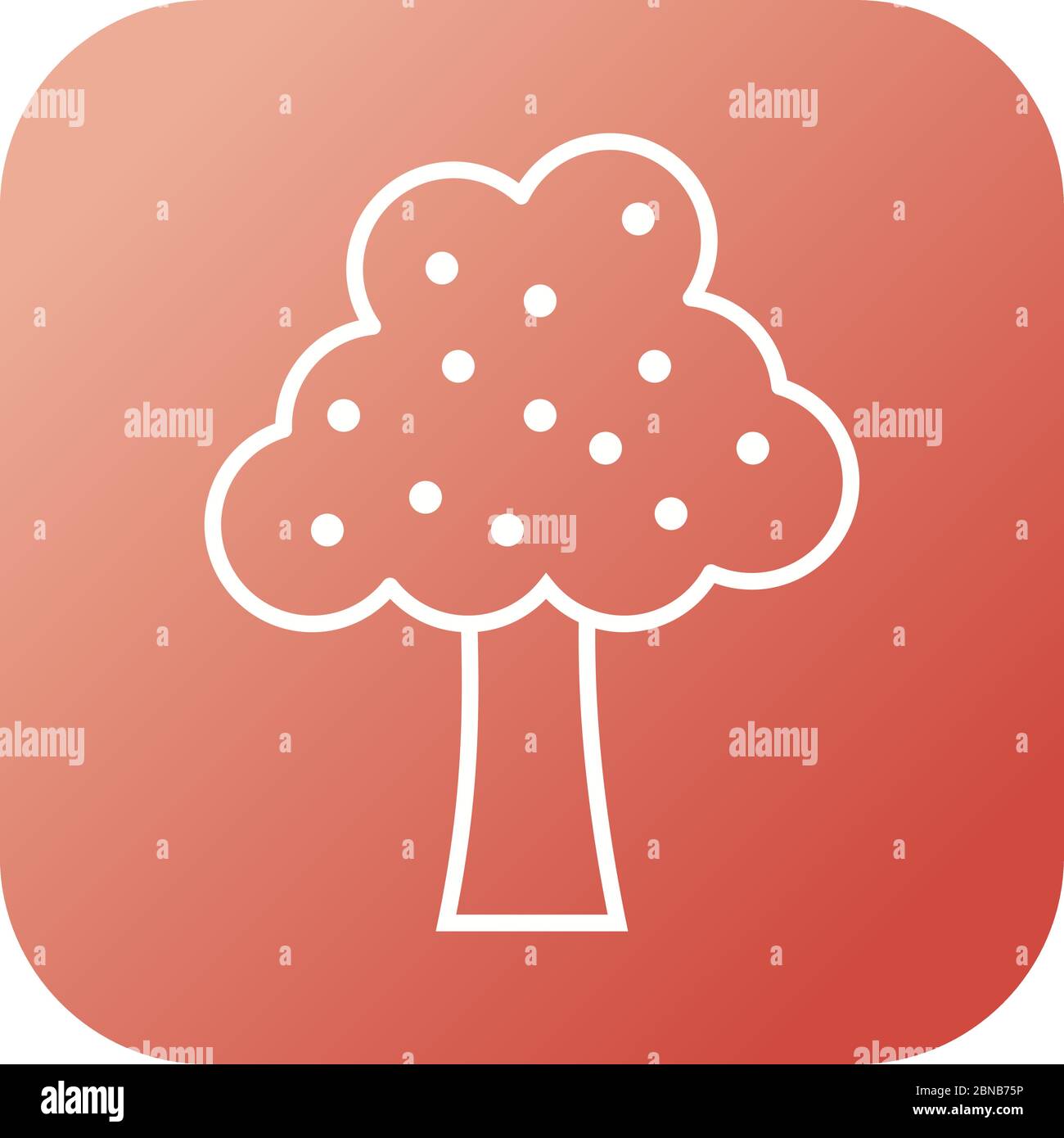 Beautiful Fruit Tree Line Vector Icon Stock Vector Image & Art - Alamy