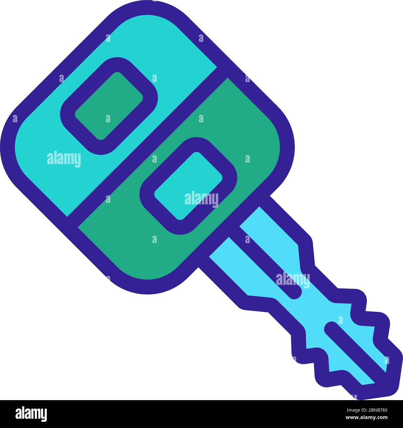 car key with remote control icon vector outline illustration Stock ...