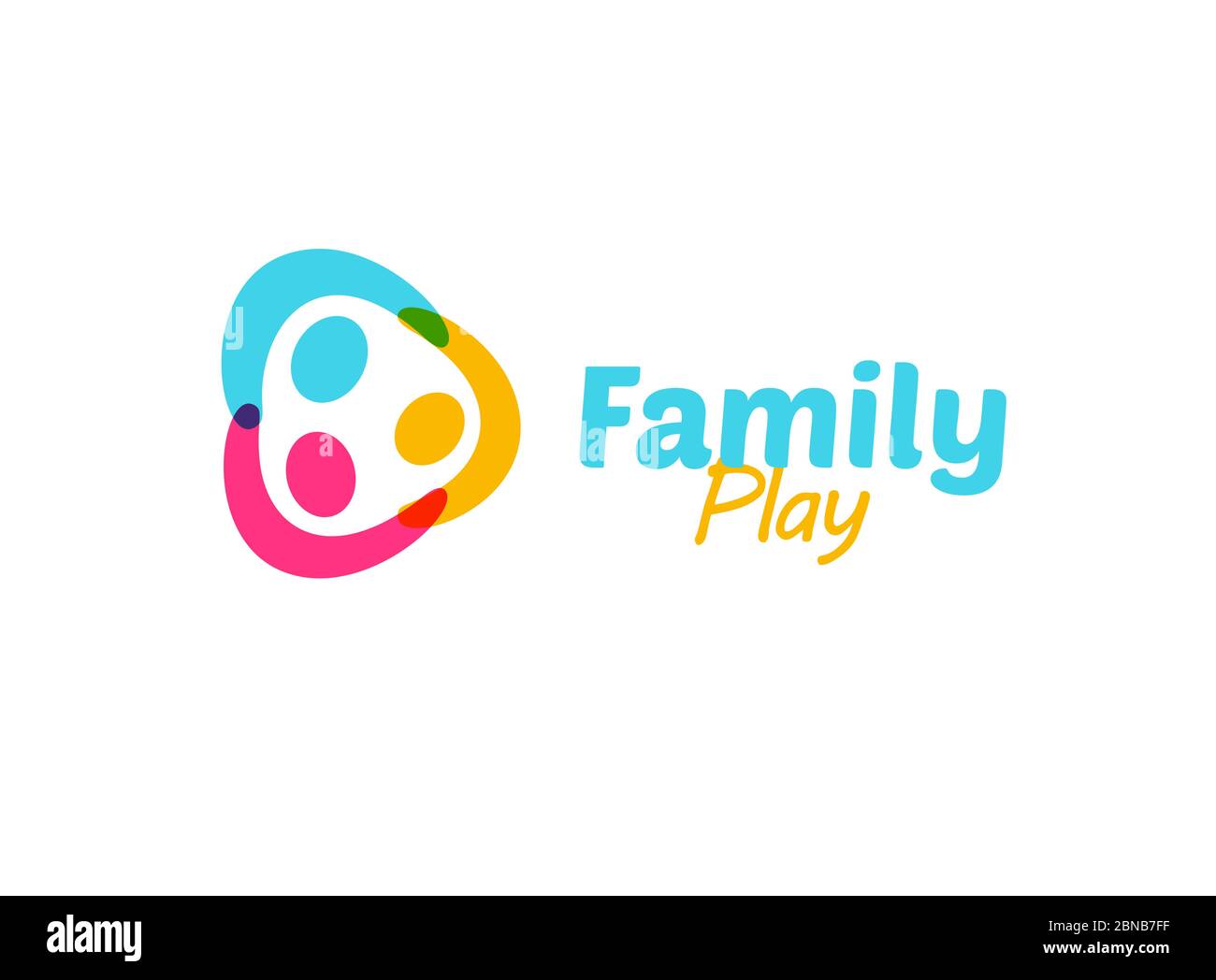 Colorful Happy Family Holding Hands Logo Funny Children Kindergarten Or Camp Logotype Abstract Kids Friendship Icon Vector Illustration On White Stock Vector Image Art Alamy