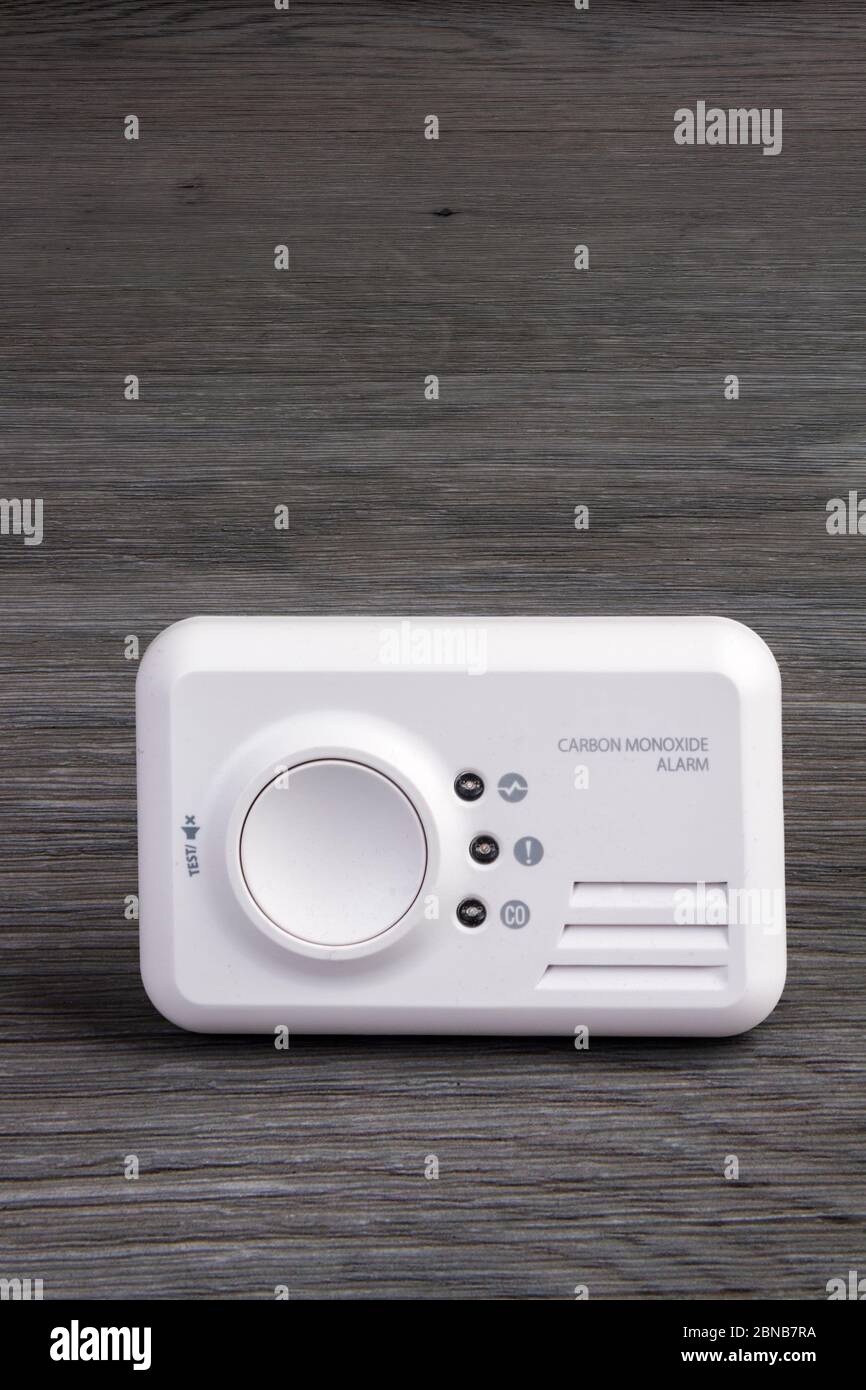 Domestic carbon monoxide alarm sensor Stock Photo