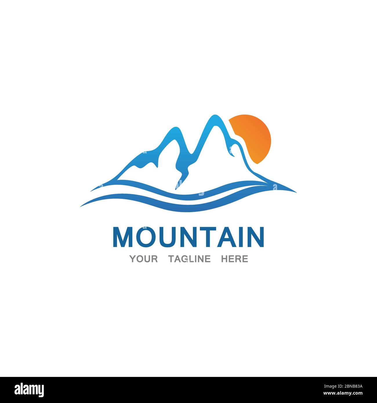 Mountain and sun Logo Business Template Vector Stock Vector