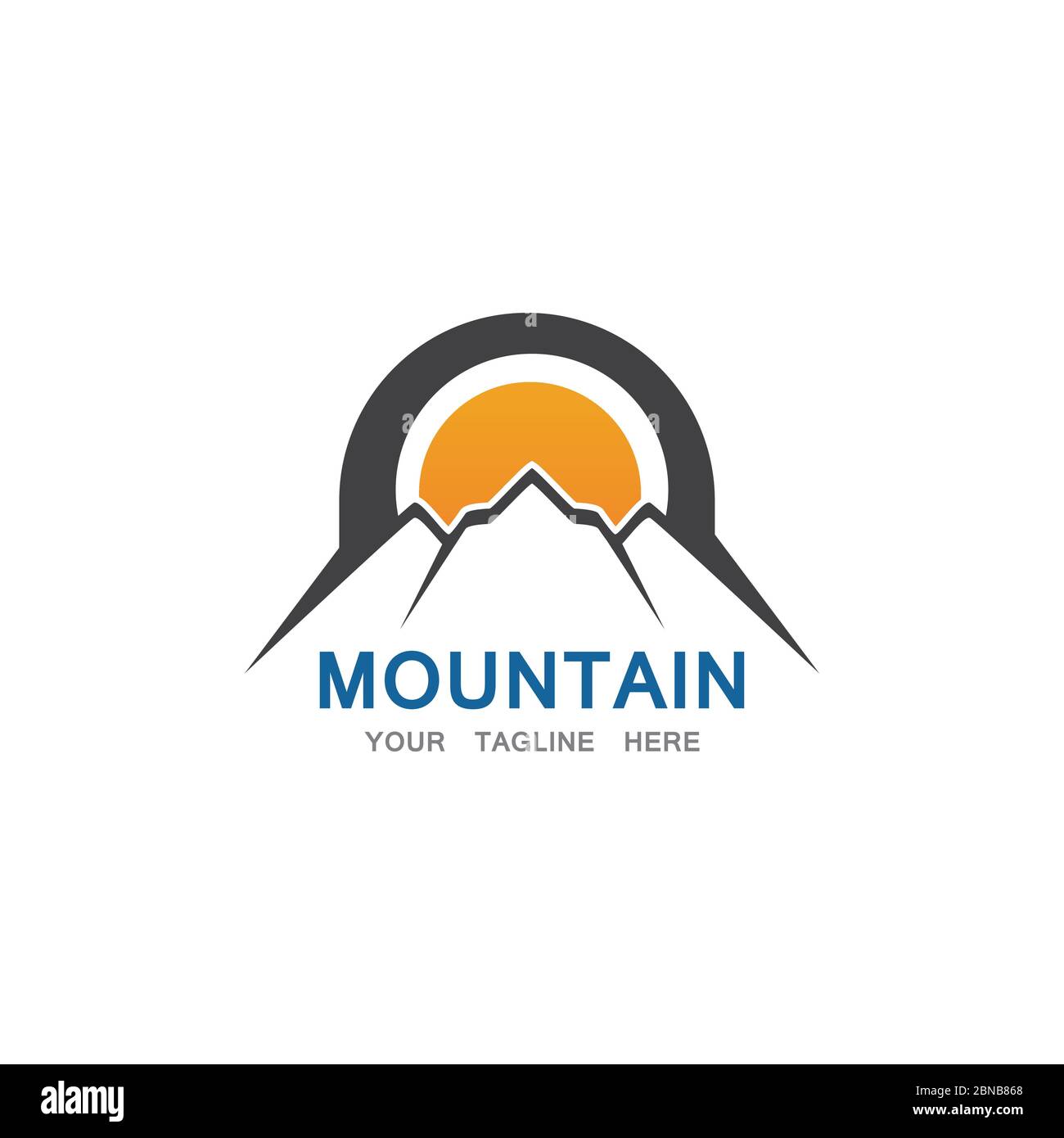 Mountain and sun Logo Business Template Vector Stock Vector