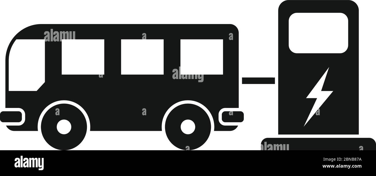 Bus electrical refueling icon. Simple illustration of bus electrical refueling vector icon for web design isolated on white background Stock Vector