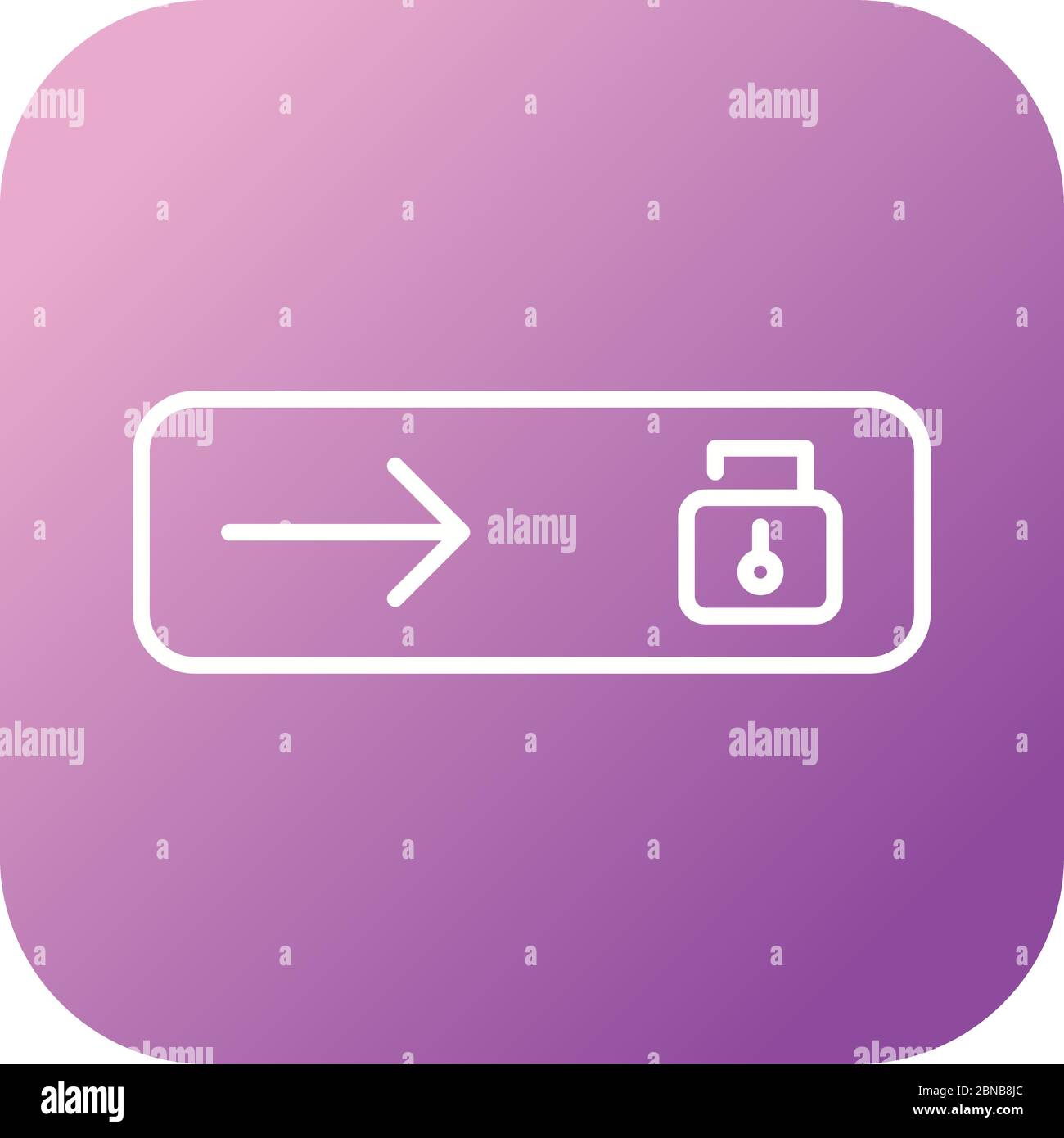 Beautiful Slide Unlocked Line Vector Icon Stock Vector
