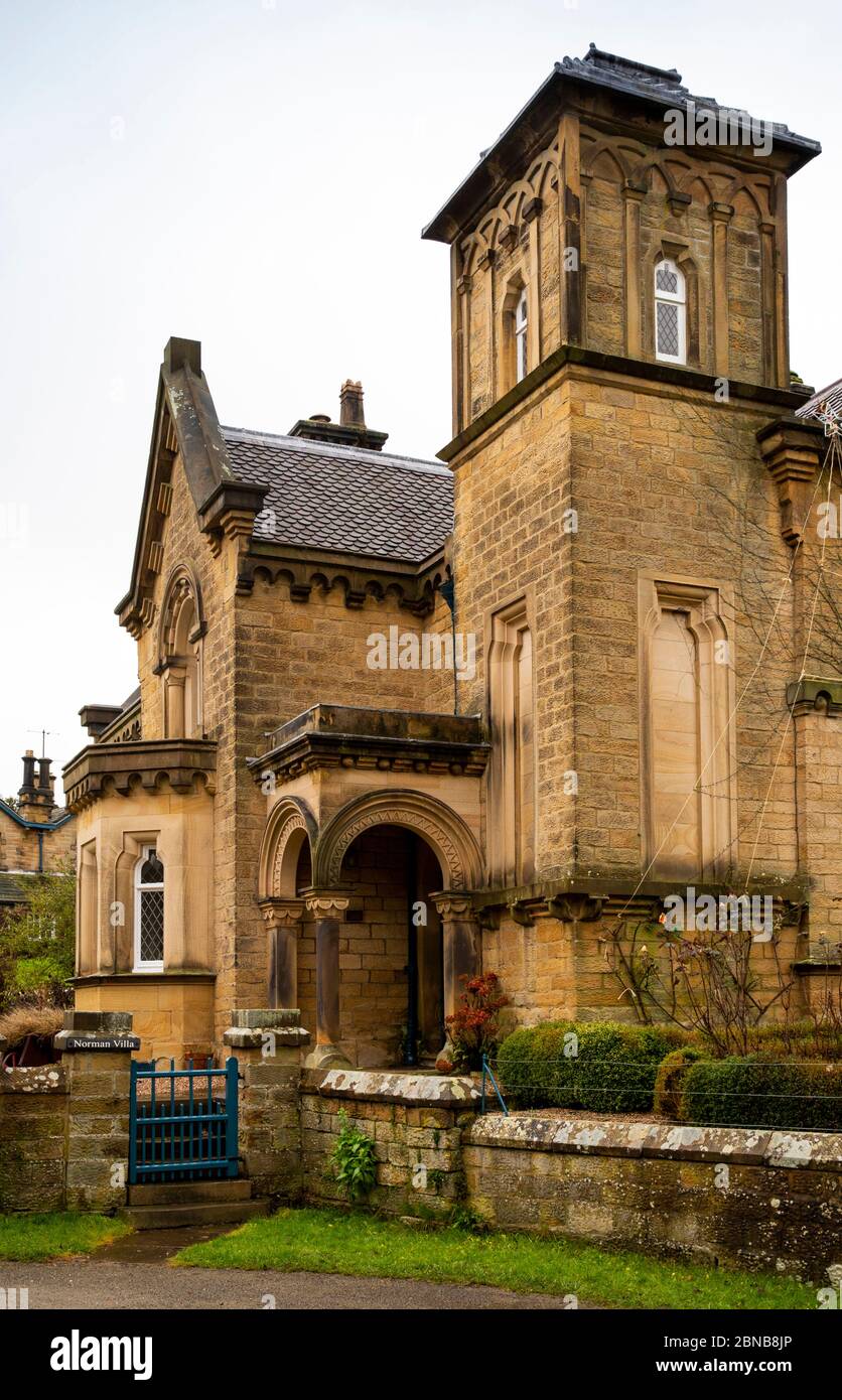 UK, England, Derbyshire, Edensor, Norman Villa, mid-victorian Italianate house Stock Photo
