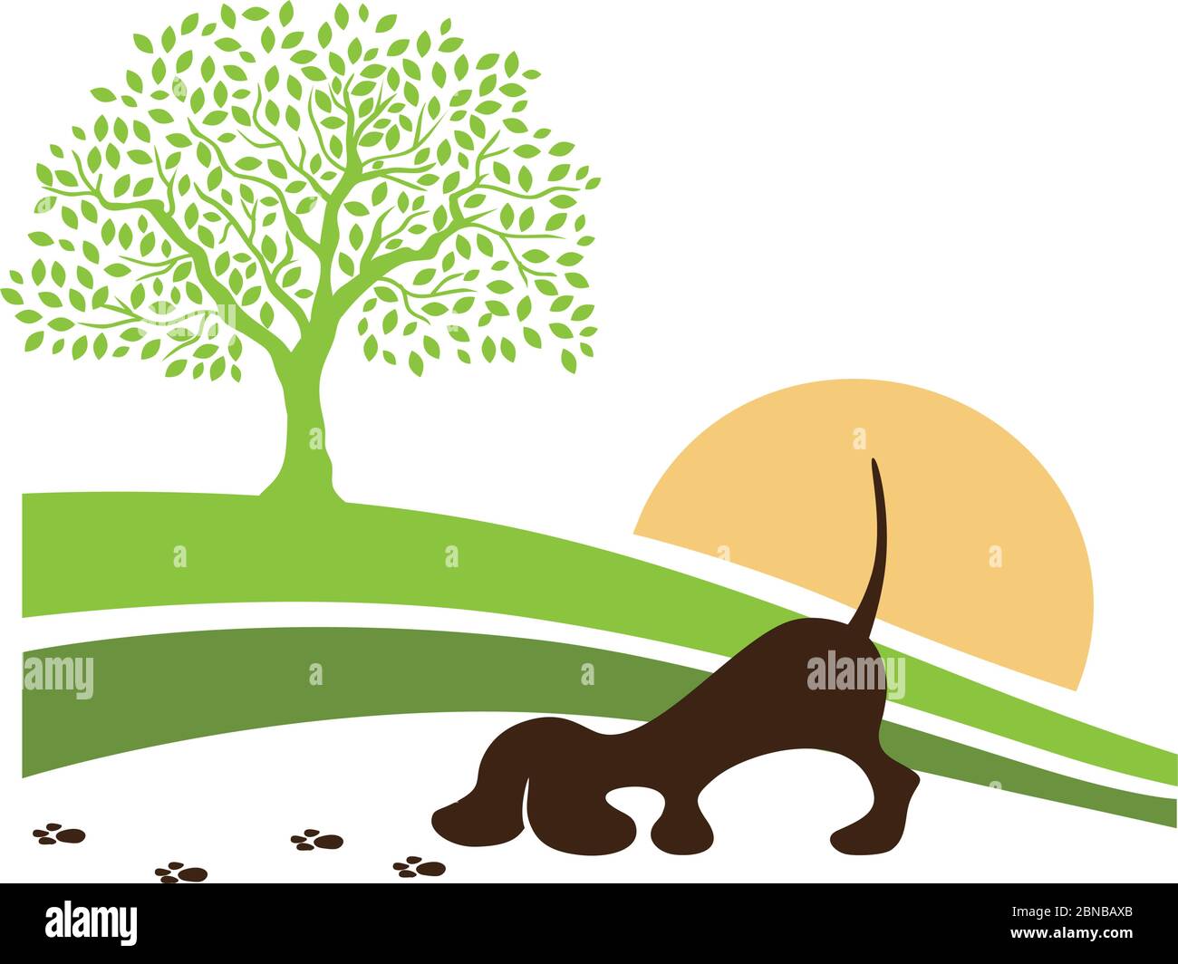 little dog sniffing Stock Vector