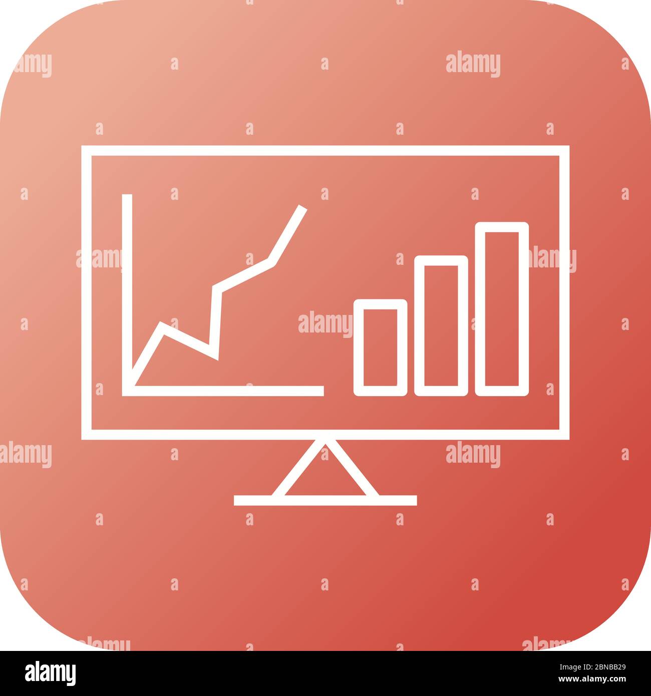 Beautiful Analytics On Screen Line Vector Icon Stock Vector Image & Art ...