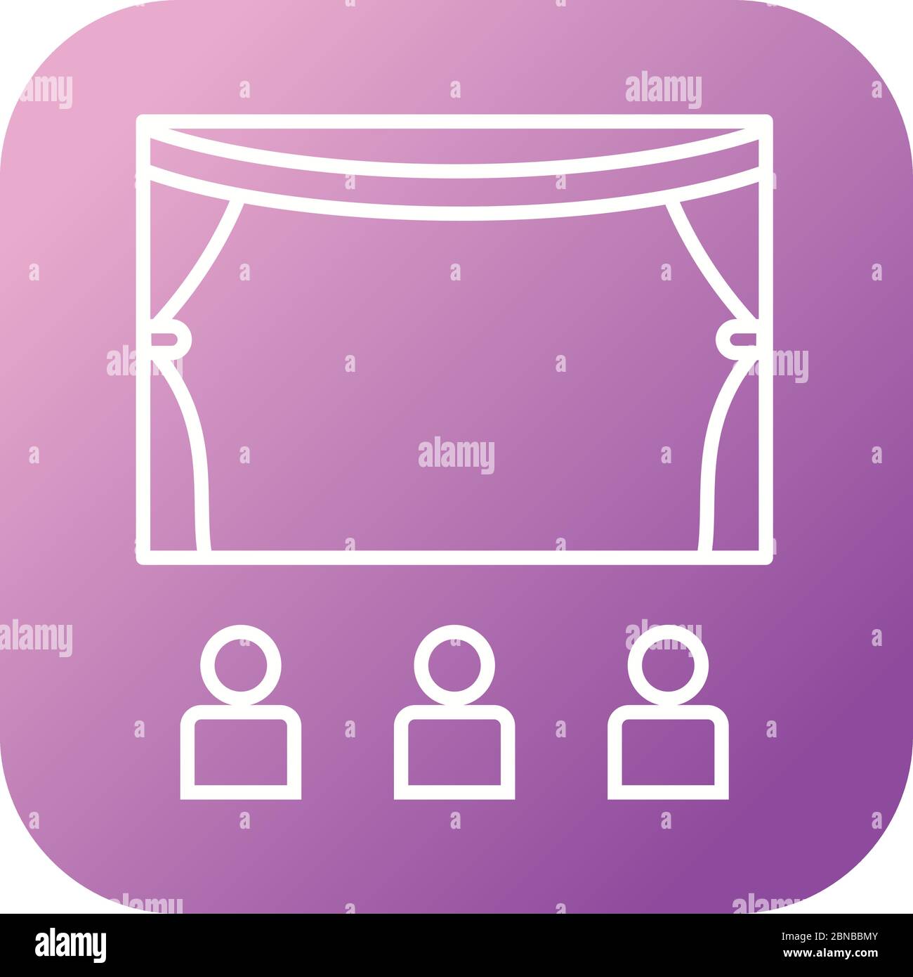 Beautiful Cinema Hall Line Vector Icon Stock Vector Image & Art Alamy