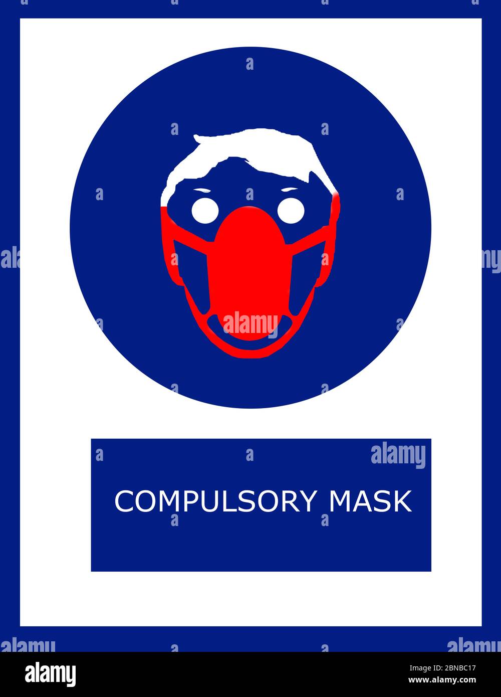 sign of mask required or poster about mandatory mask Stock Photo - Alamy