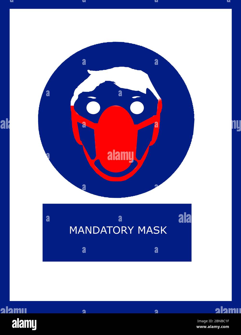 sign of mask required or poster about mandatory mask Stock Photo - Alamy