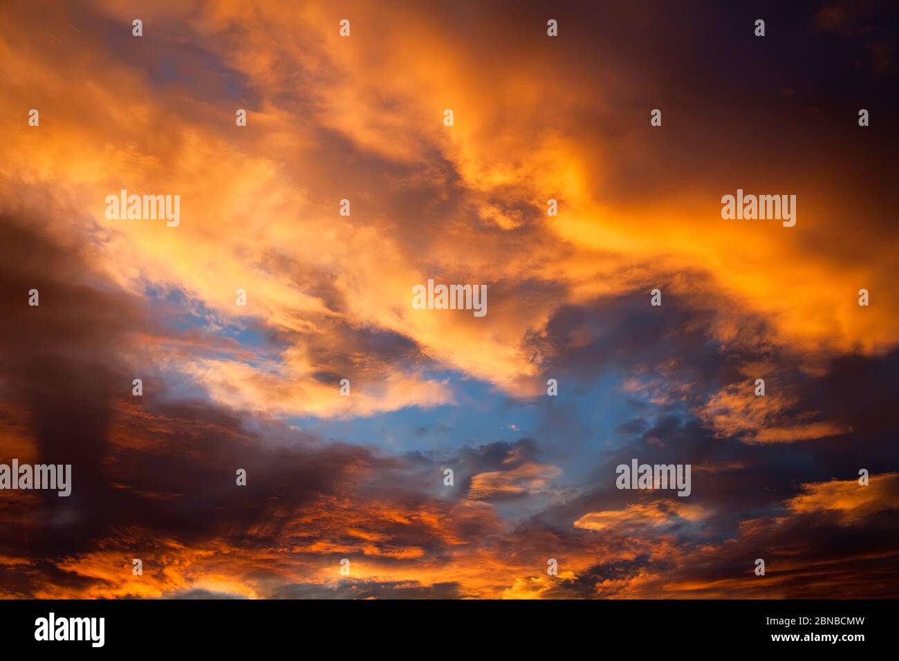 cloudy sky at sunset, Germany Stock Photo