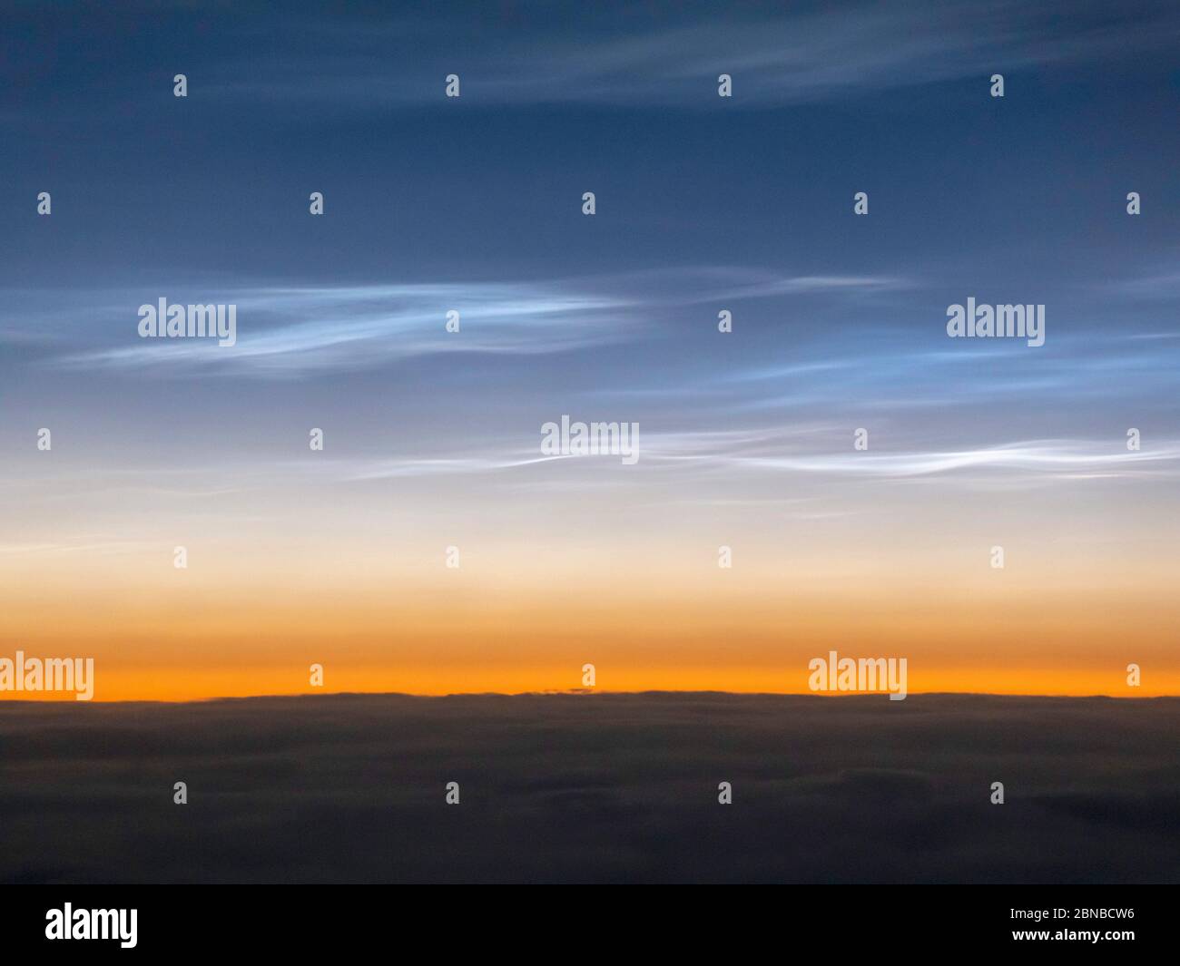 Polar Stratospheric Clouds in dawn, Norway, Troendelag Stock Photo