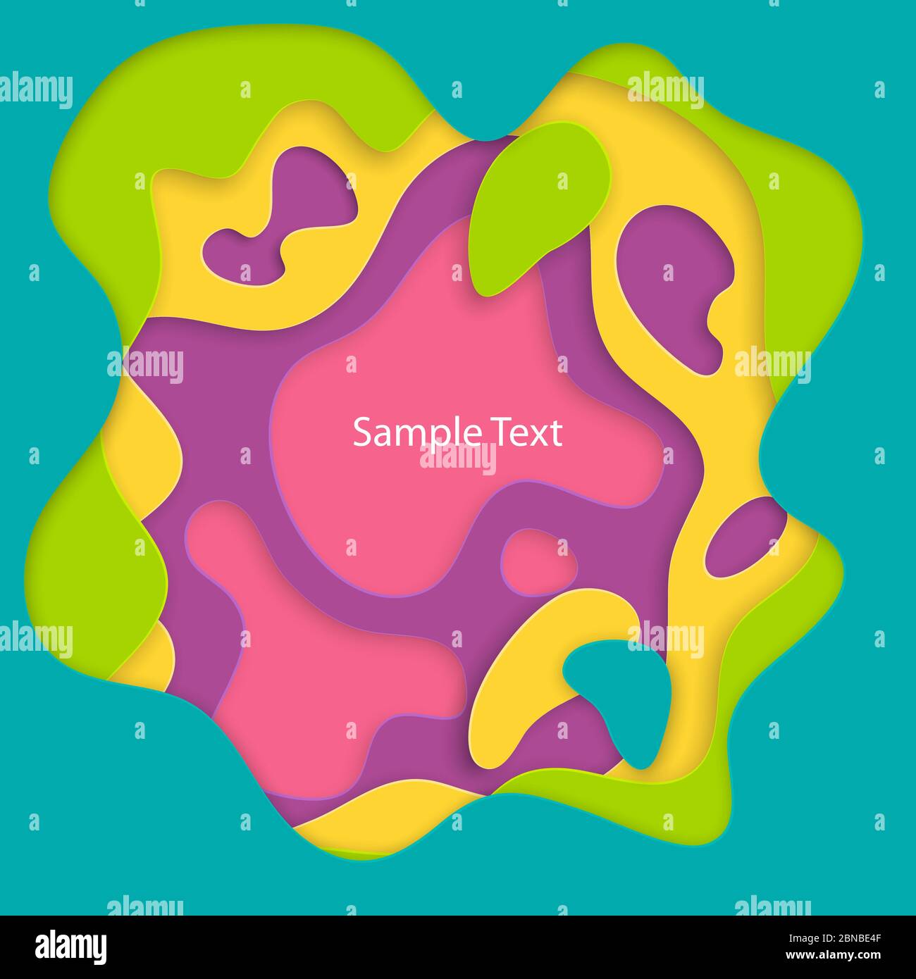 Banners set with 3D abstract background and paper cut shapes. Vector ...