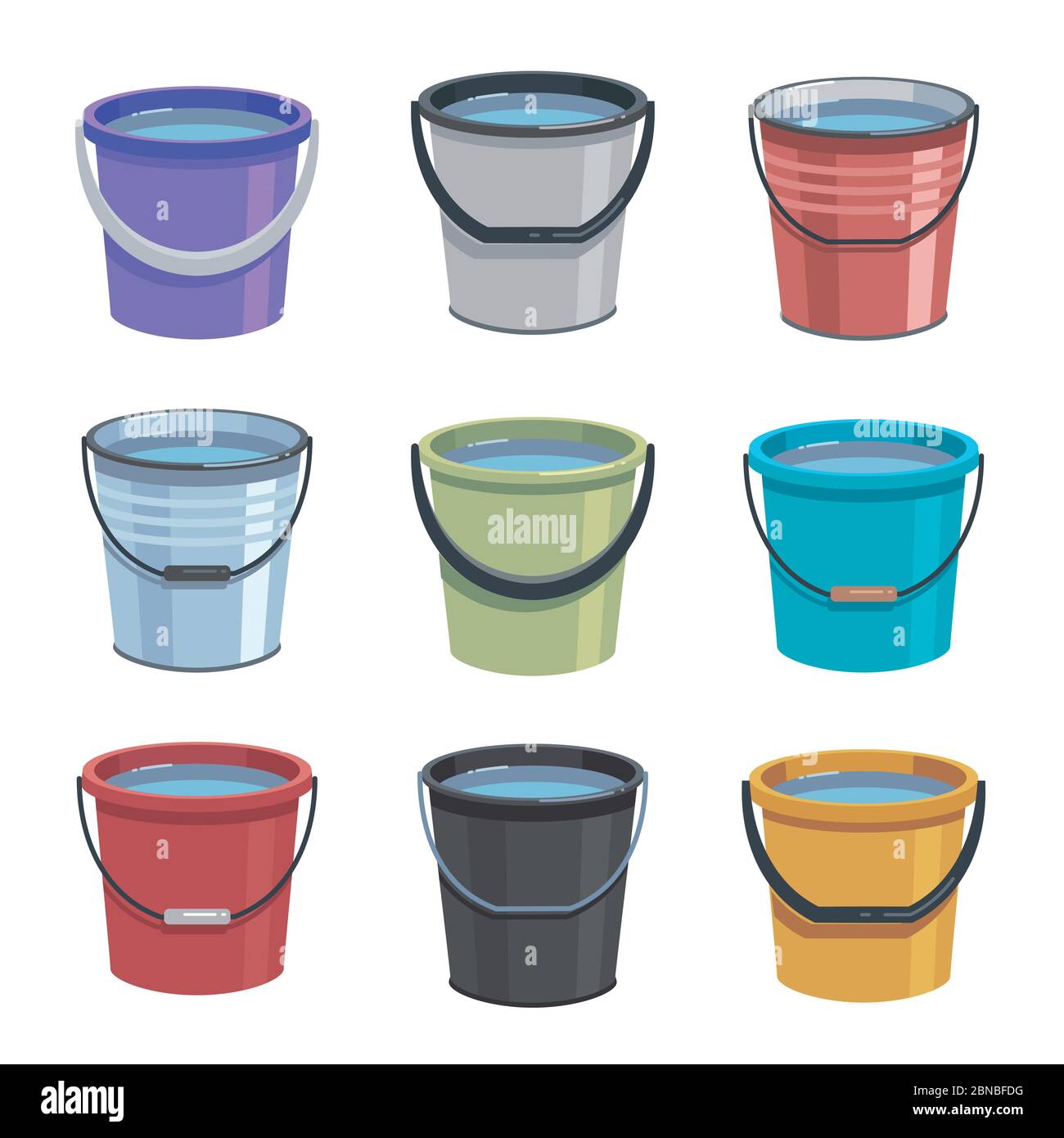 Buckets With Water Stock Illustration - Download Image Now - Bucket, Water,  Empty - iStock