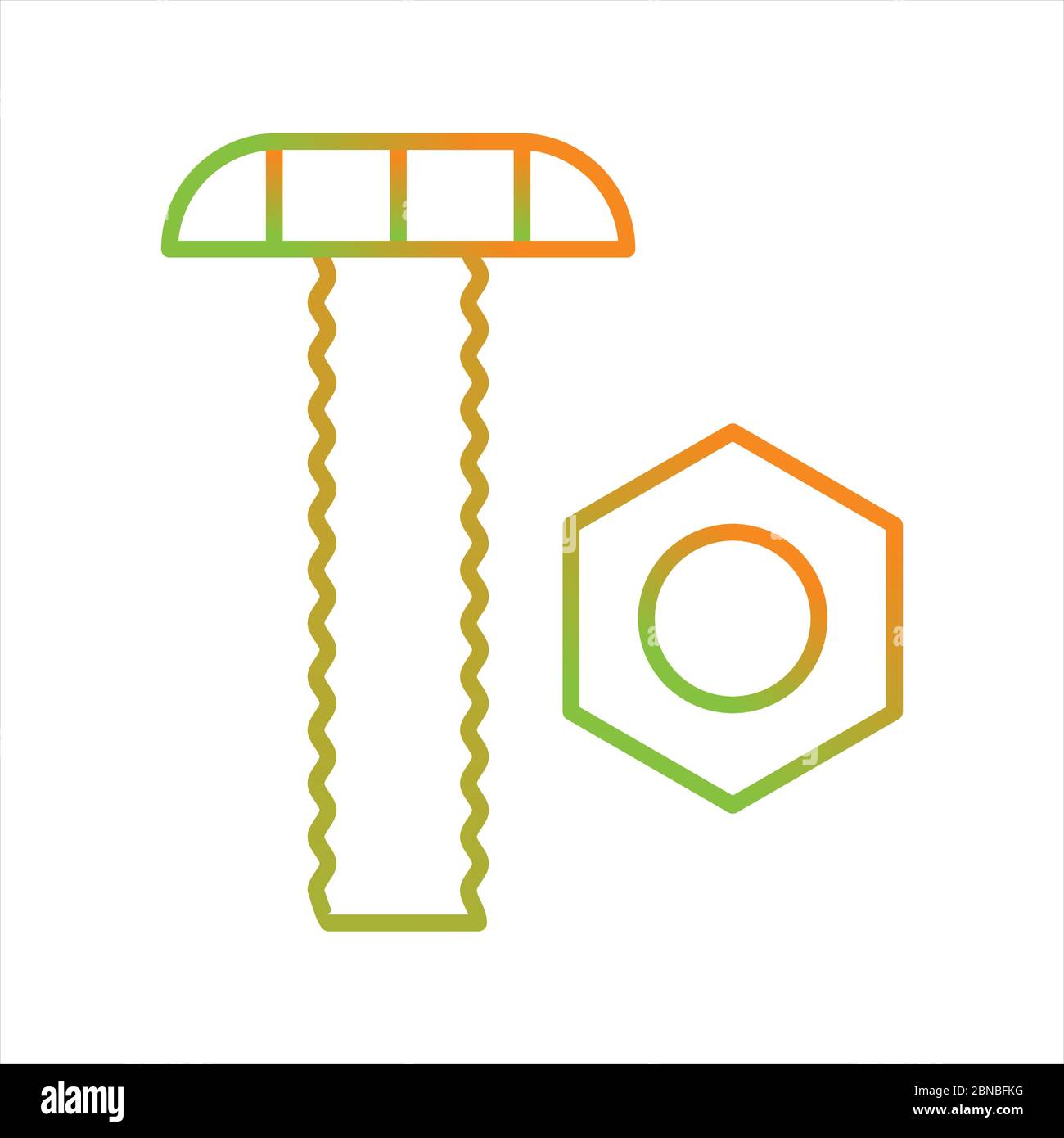 Beautiful Nut and Bolt Line Vector Icon Stock Vector Image & Art - Alamy