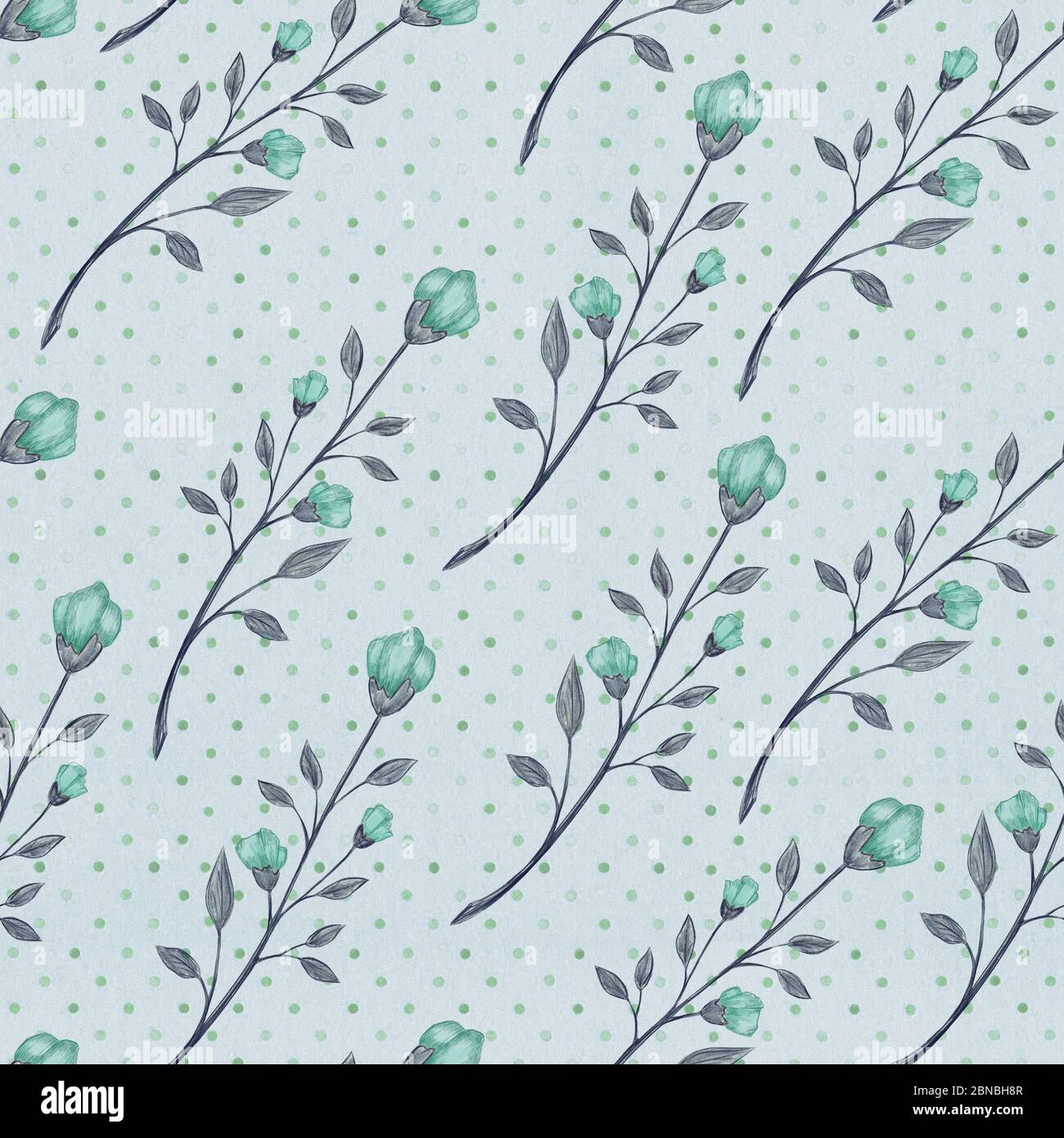 Vintage floral seamless pattern, hand drawn illustration Stock Photo ...