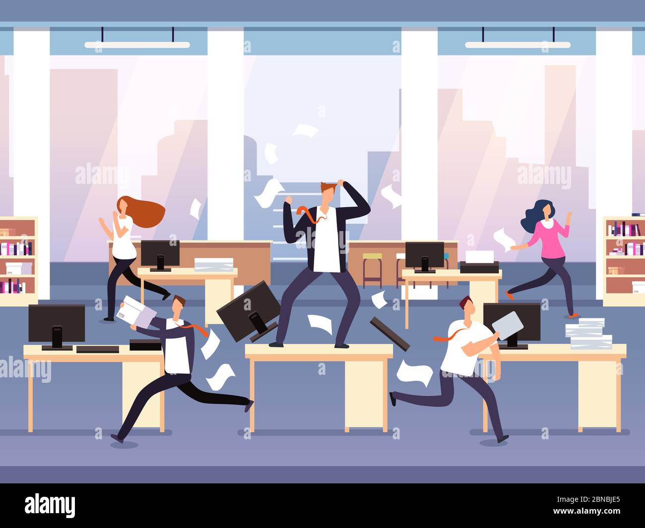 Female Boss Angry Stock Vector Images Alamy