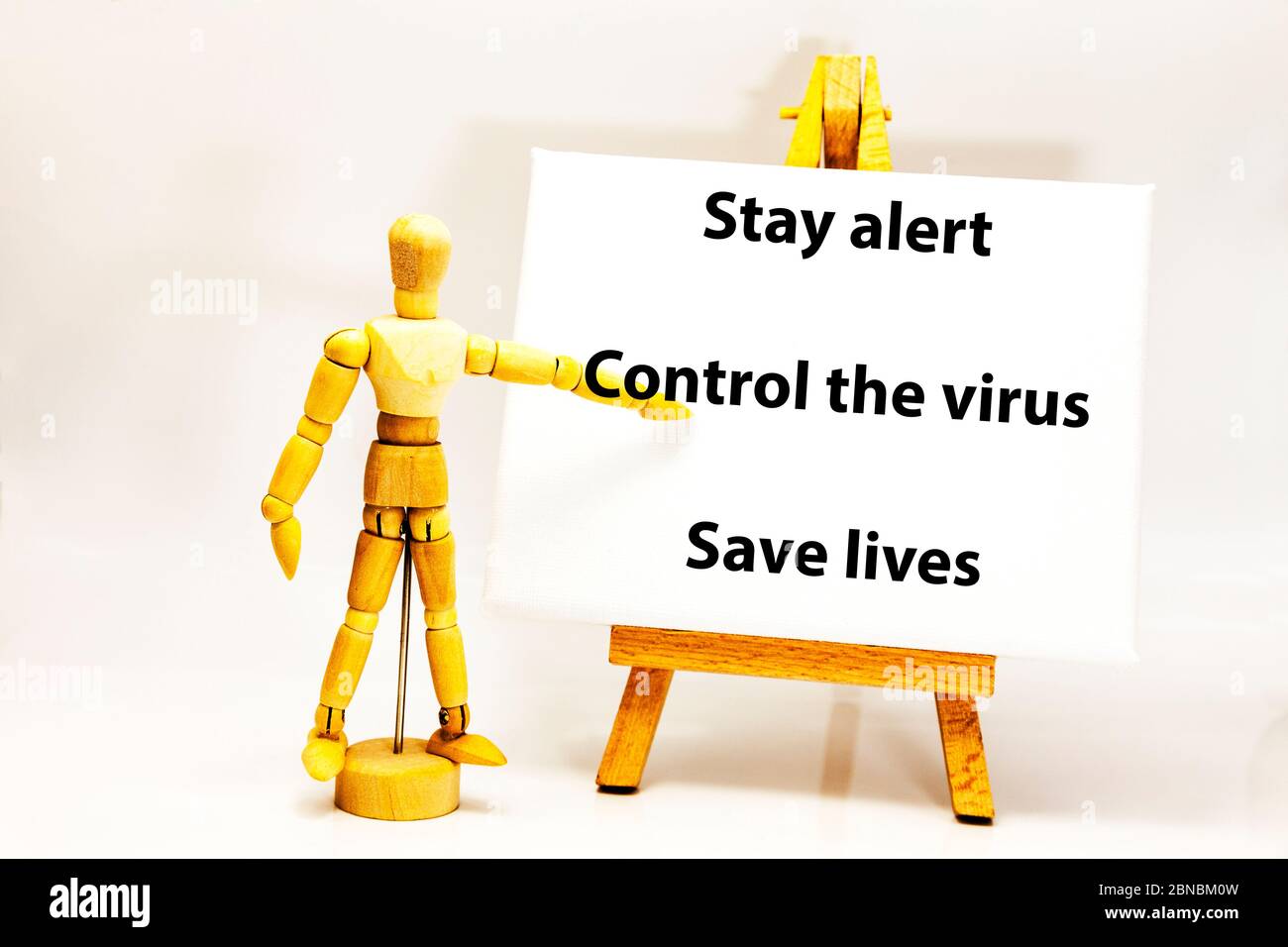 New Government Covid19 slogan, Stay Alert, Control the Virus, Save lives, coronavirus slogan, slogan, mantra, government mantra, sign, concept, Stock Photo