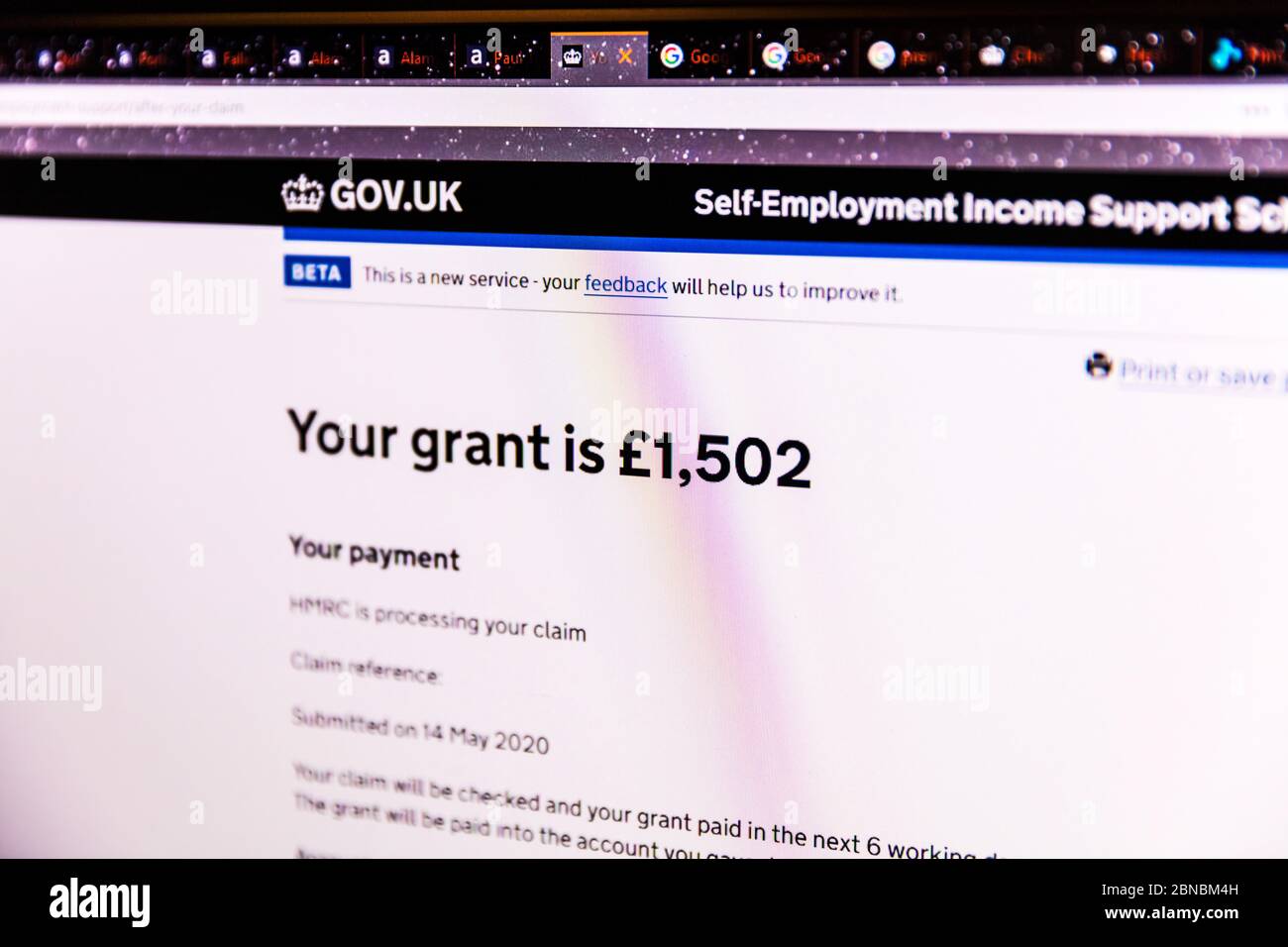 self employment income support scheme, grant, self employed grant, HMRC grant, self employed, income support scheme, covid 19 grant, claim, Gov.UK, Stock Photo