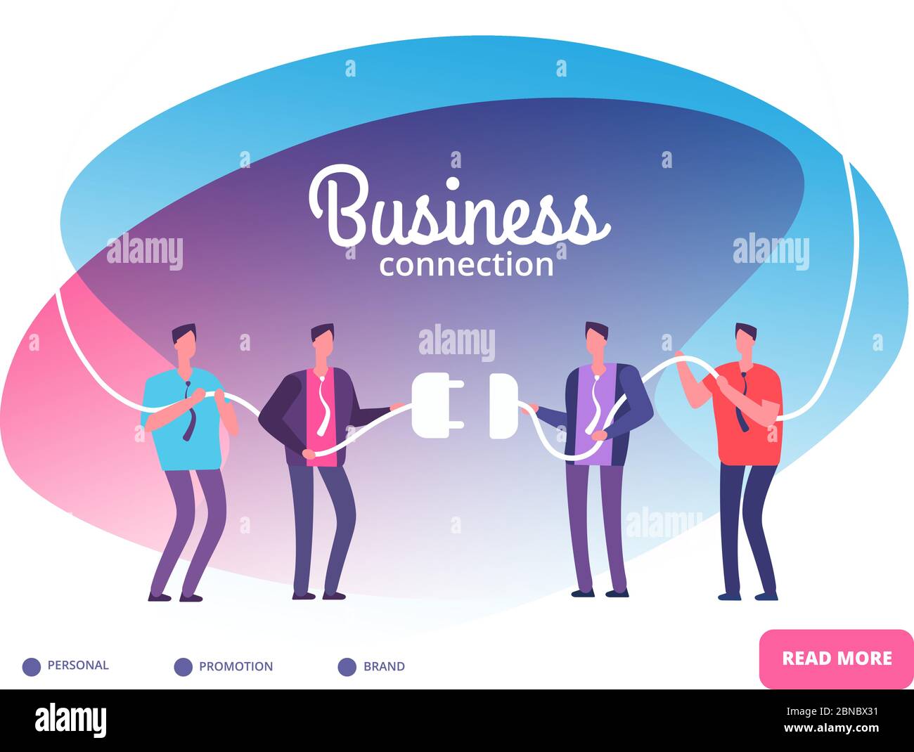 Business teams connect plug. Businessmen connecting connectors