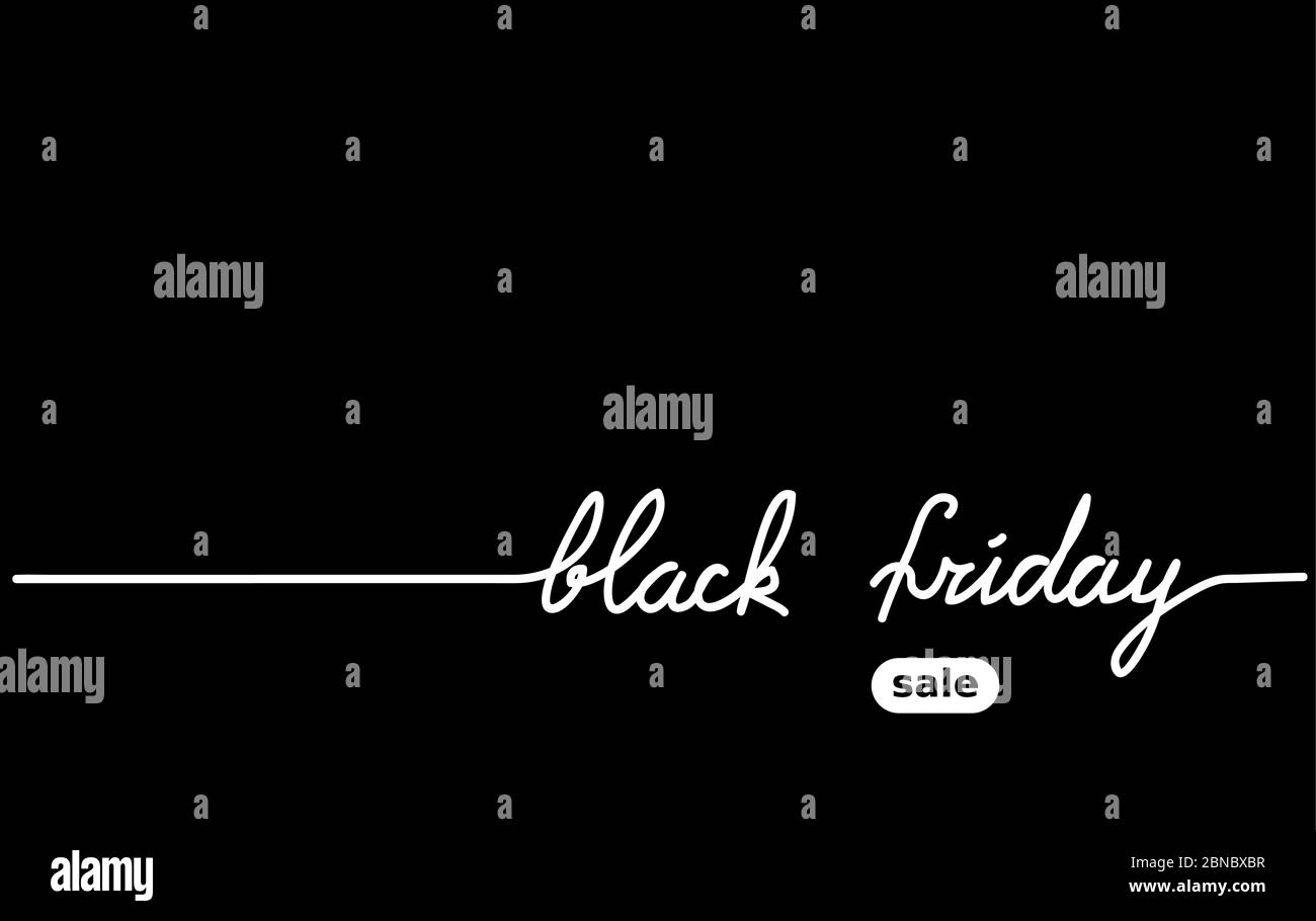 Black friday black simple vector background. One continuous line drawing sale consept. Mininal Black friday background Stock Vector