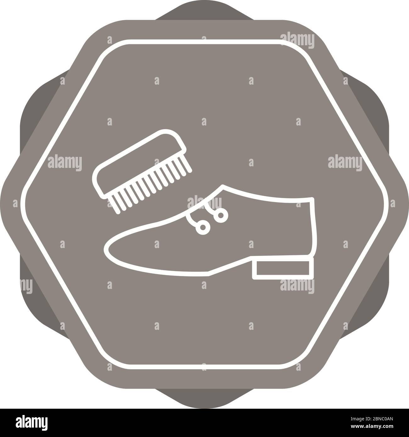 Beautiful Shoe And Brush Line Vector Icon Stock Vector Image & Art - Alamy