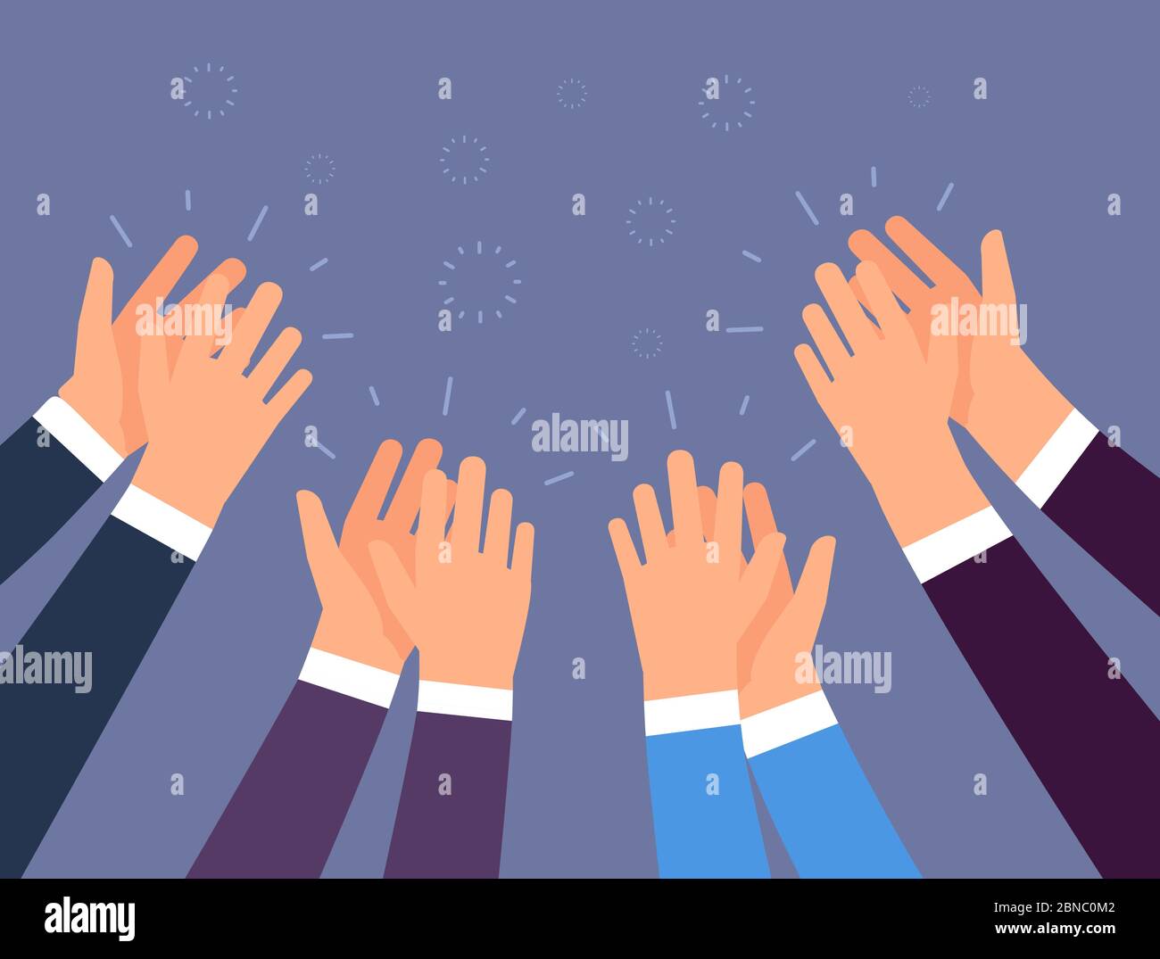 Applause. People hands clapping. Cheering hands, ovation and business success vector concept. Illustration of applause hand, clapping ovation Stock Vector
