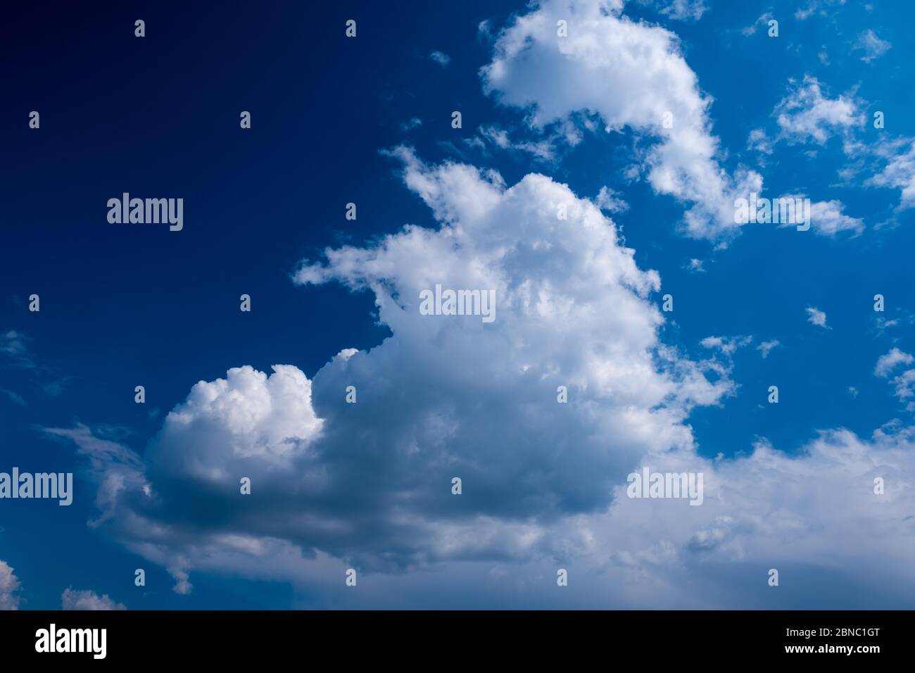 blue sky with white clouds. amazing blue sky. sky background. clear weather. Stock Photo