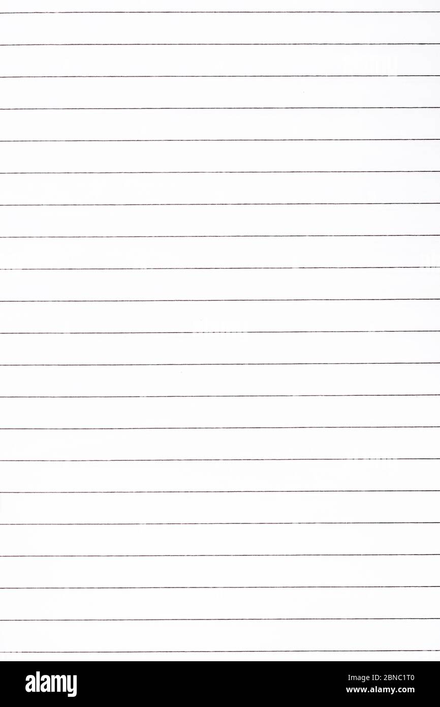 Exercise book paper page with lines, one page. Blank lined worksheet