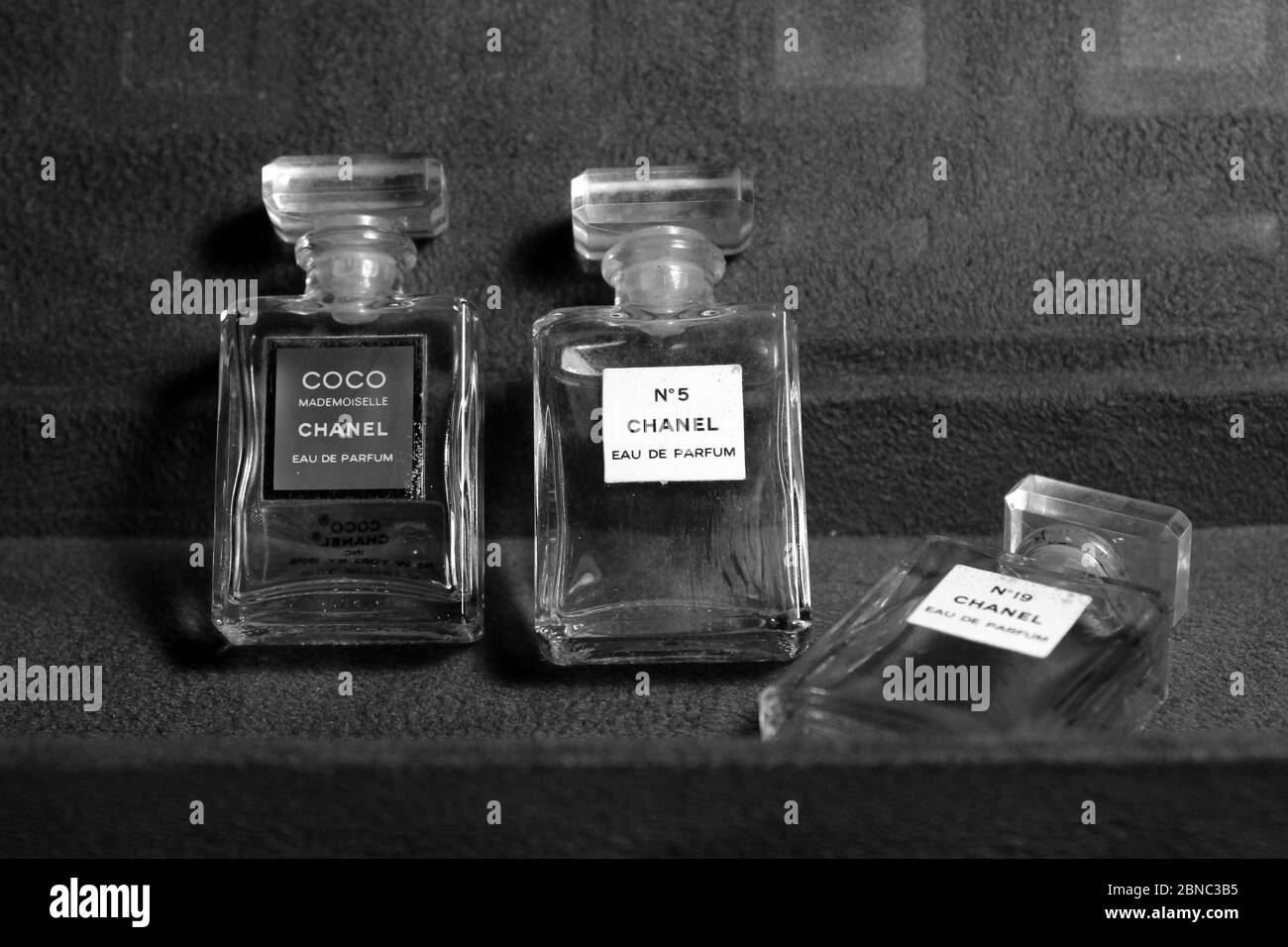 Paris, France on 13th May in 2020 : Chanel perfume bottles isolated on black  background. Bottles with different Chanel perfume products Stock Photo -  Alamy