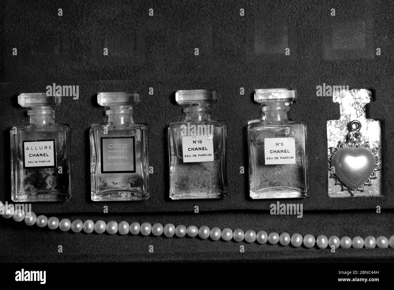 Paris, France on 13th May in 2020 : Chanel perfume bottles