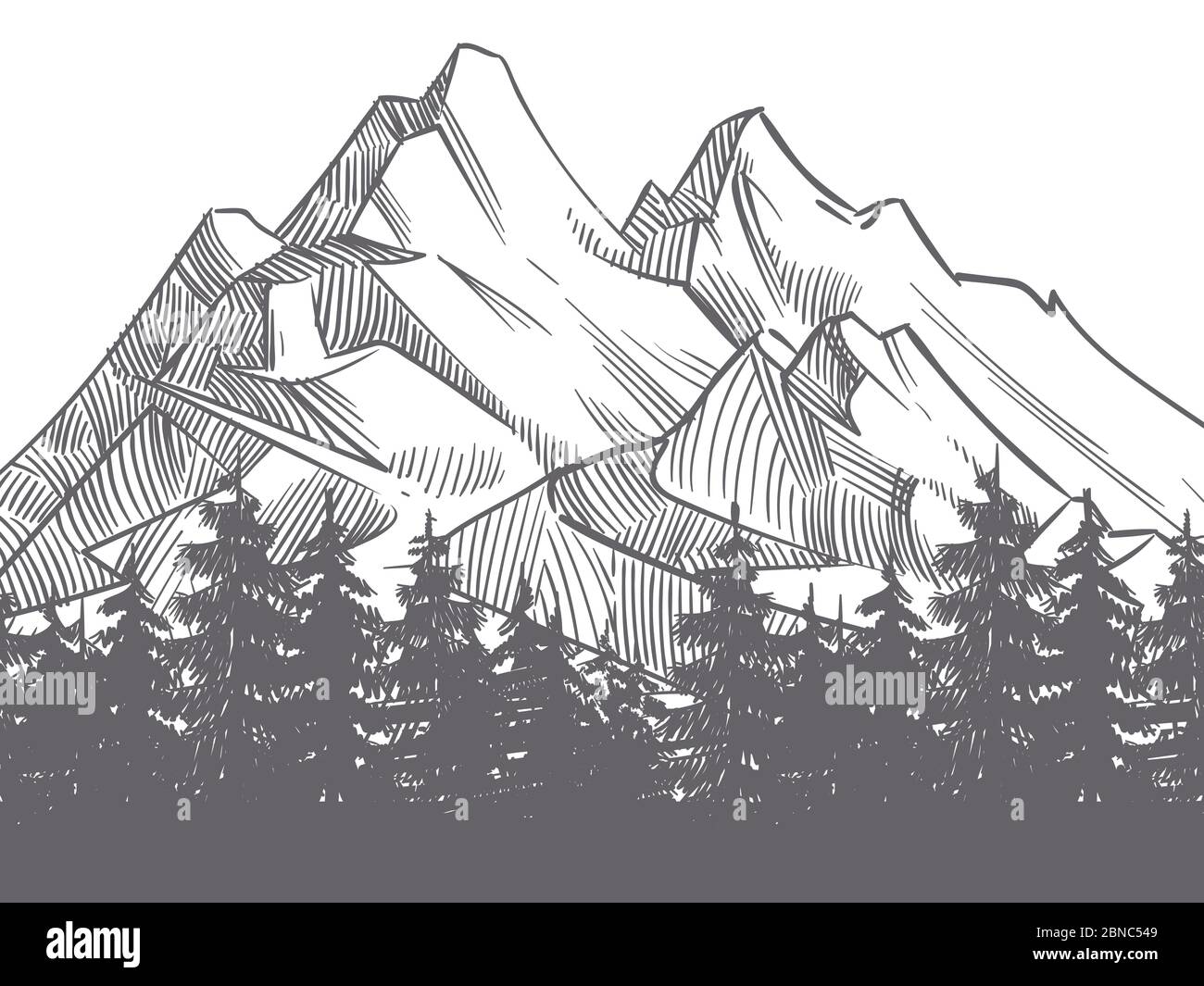 Wild mountain range Stock Vector Images - Alamy