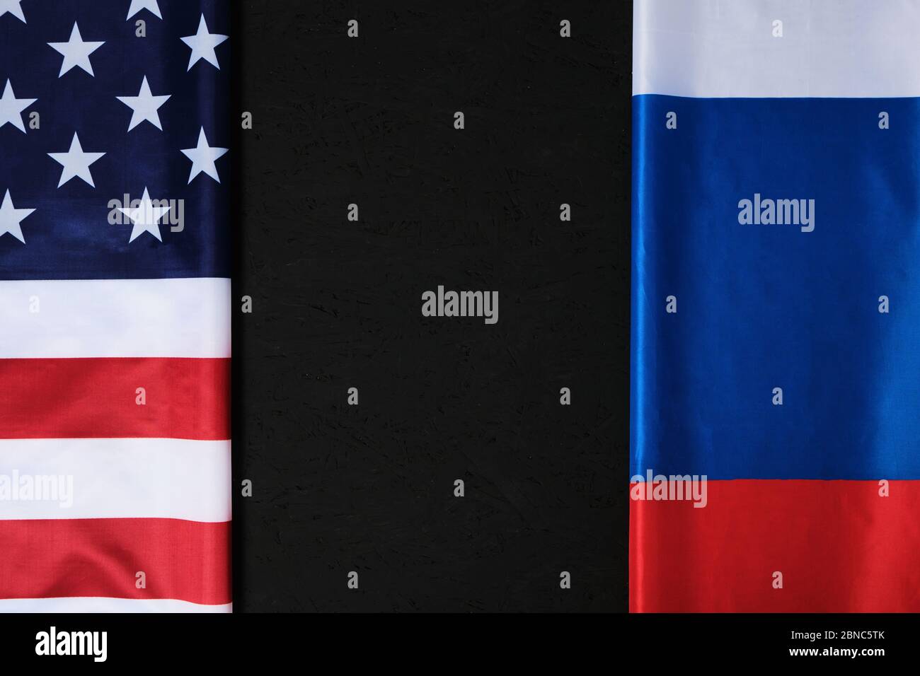 Flags of the United States of America and the Russian Federation are