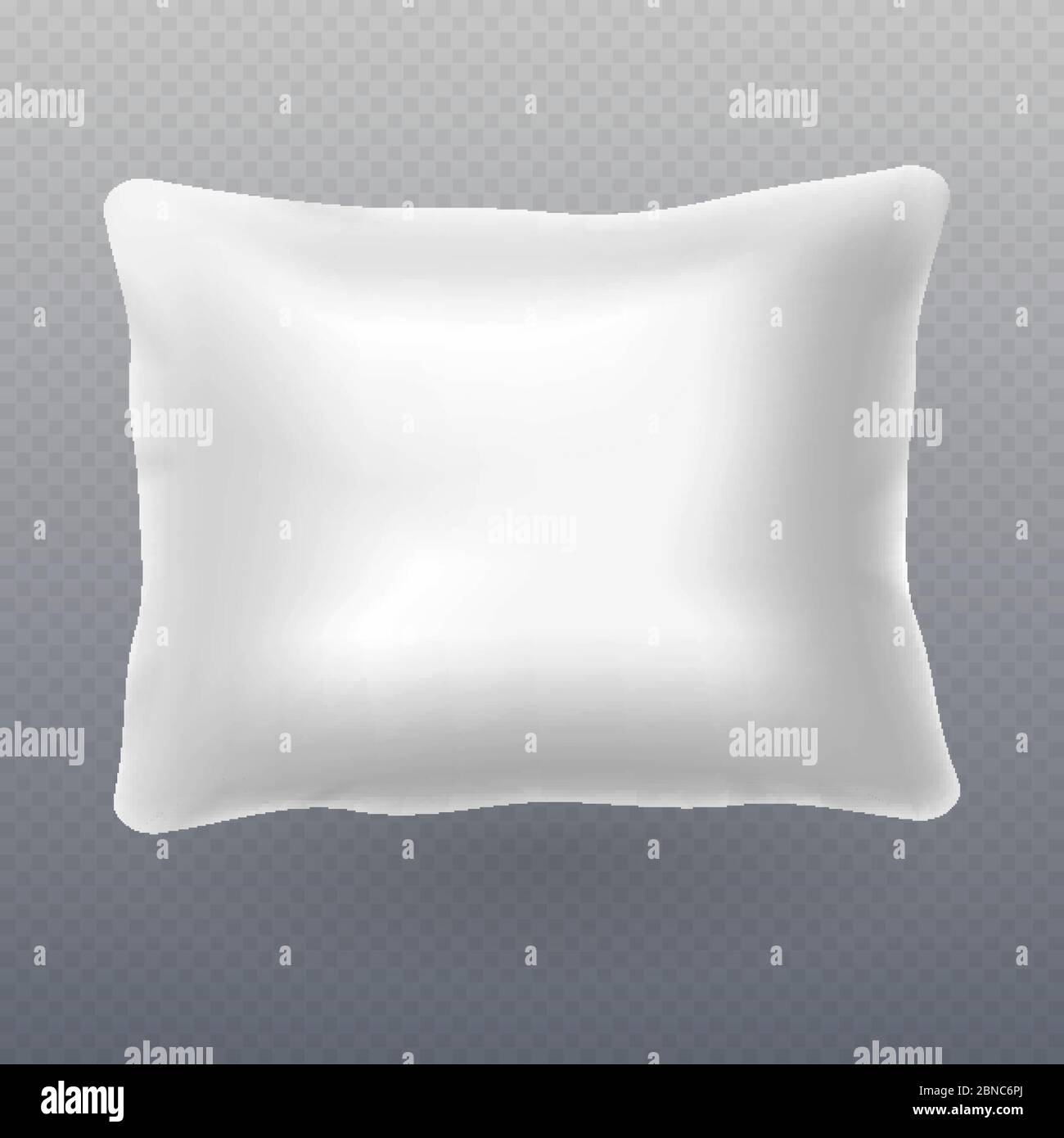Soft white realistic pillow for bed isolated on transparent background