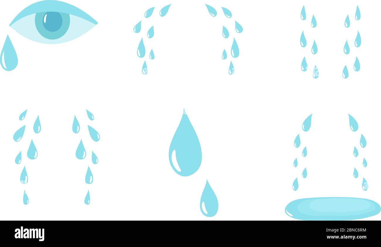 Cartoon tears. Cry and sweat drops. Crying tears, droplets from eyes vector  isolated set. Illustration of drop tear and cry sorrow and sadness Stock  Vector Image & Art - Alamy