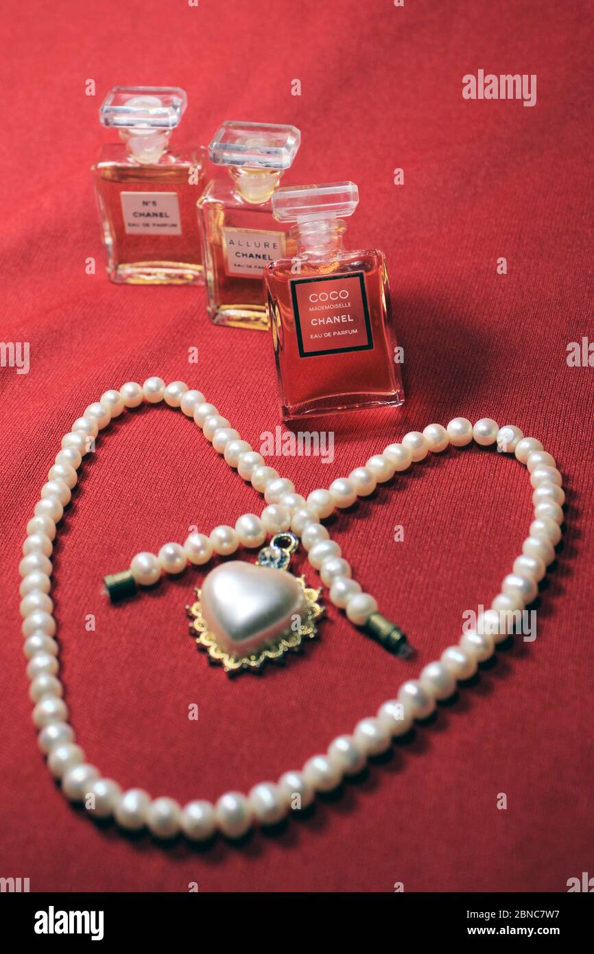 Kolkata, India on 13th May in 2020 : Chanel perfume bottles