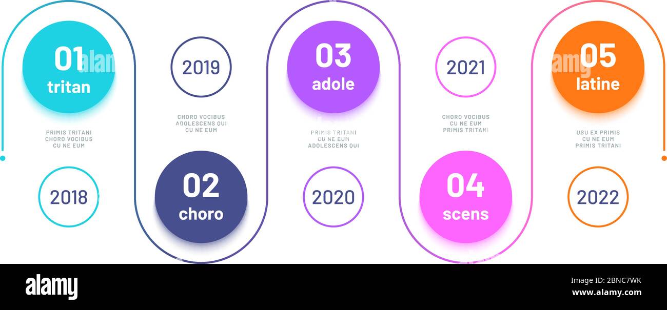 Workflow chart. 5 steps infographic optional diagram. Marketing process business graphic. Vector timeline workflow process, plan sequence business, diagram and graph illustration Stock Vector