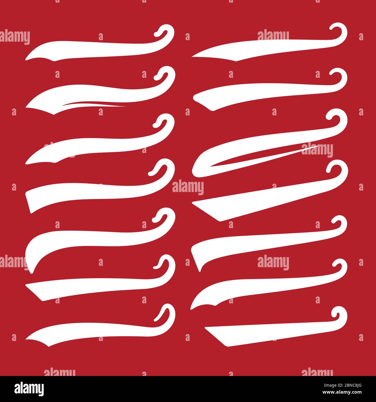Swoosh tails retro swooshes typography curly Vector Image