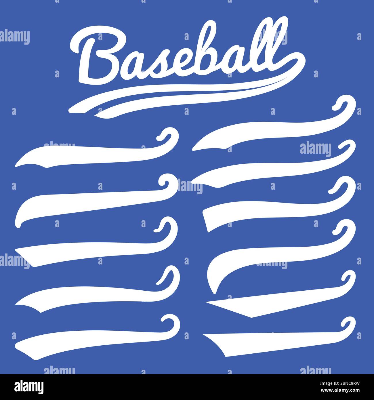 Texting Tails Baseball Swoosh Curly Accent Retro Swooshes Typography  Decoration Font Underline Isolated Swirl Tail For Text Tidy Vector Set  Stock Illustration - Download Image Now - iStock