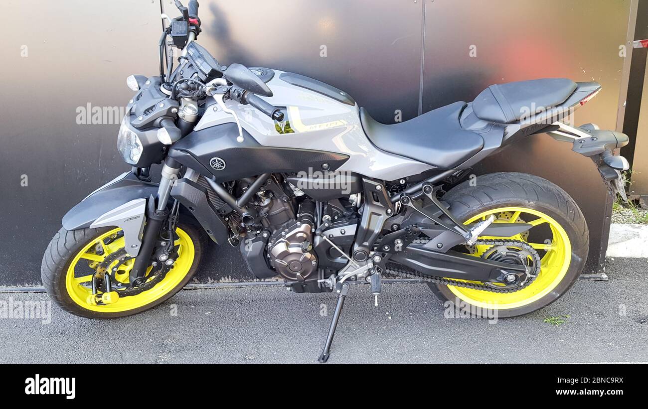 Bordeaux , Aquitaine / France - 05 10 2020 : Yamaha mt-07 motor sport bike  on the city street parked Stock Photo - Alamy