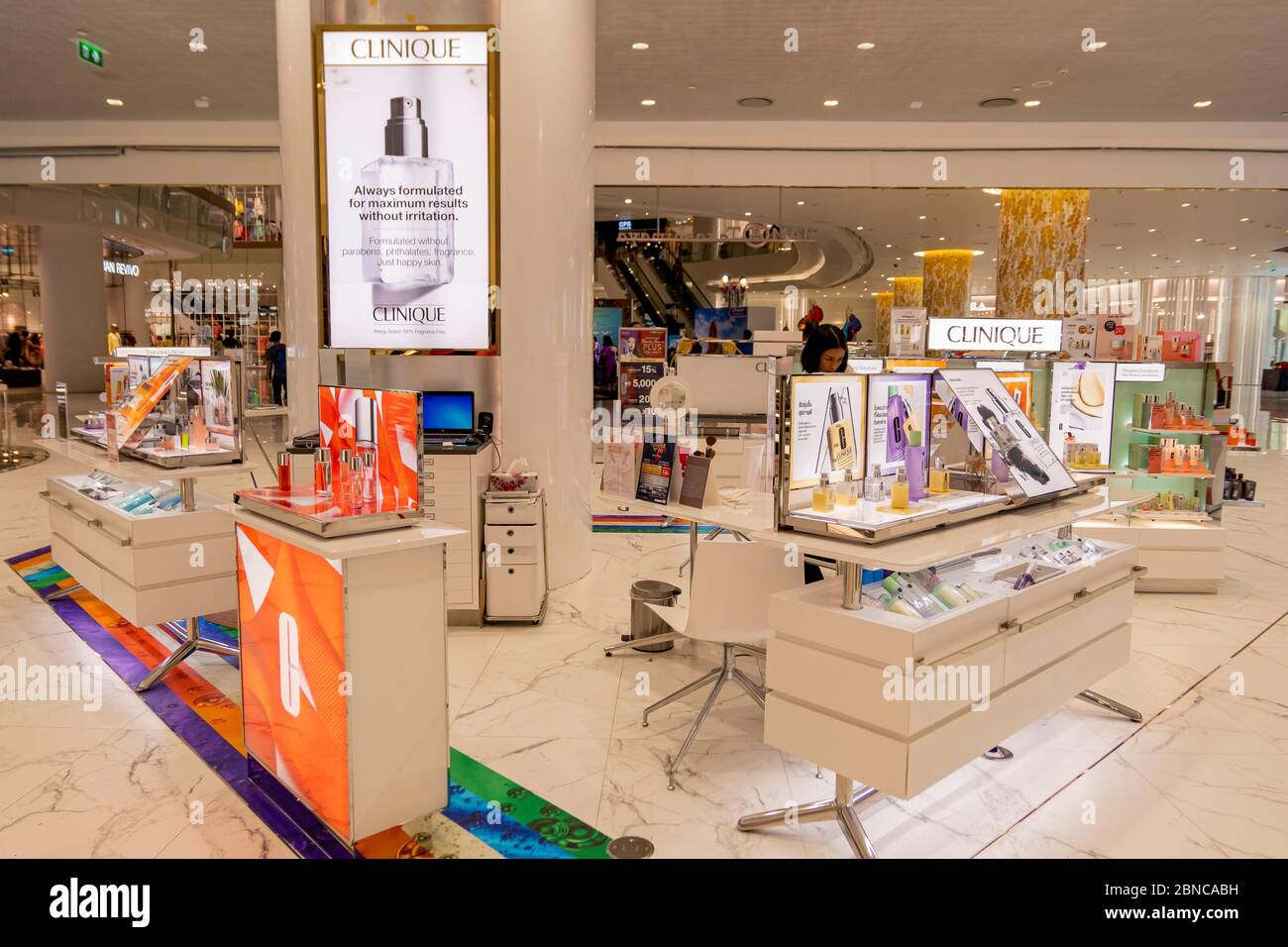 Clinique cosmetics counter with premium decoration Iconsiam department store. Thailand 12,2019 Stock Photo - Alamy